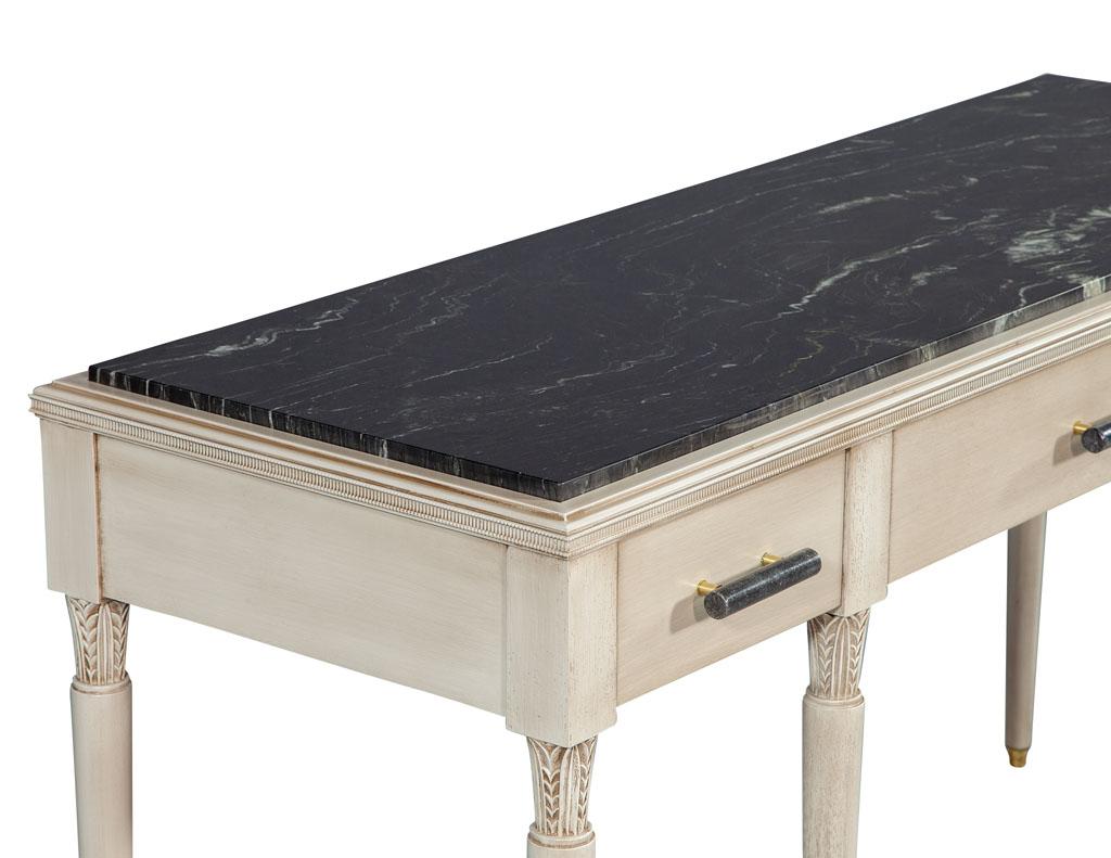 Classic French Inspired Marble-Top Console Hall Table 4