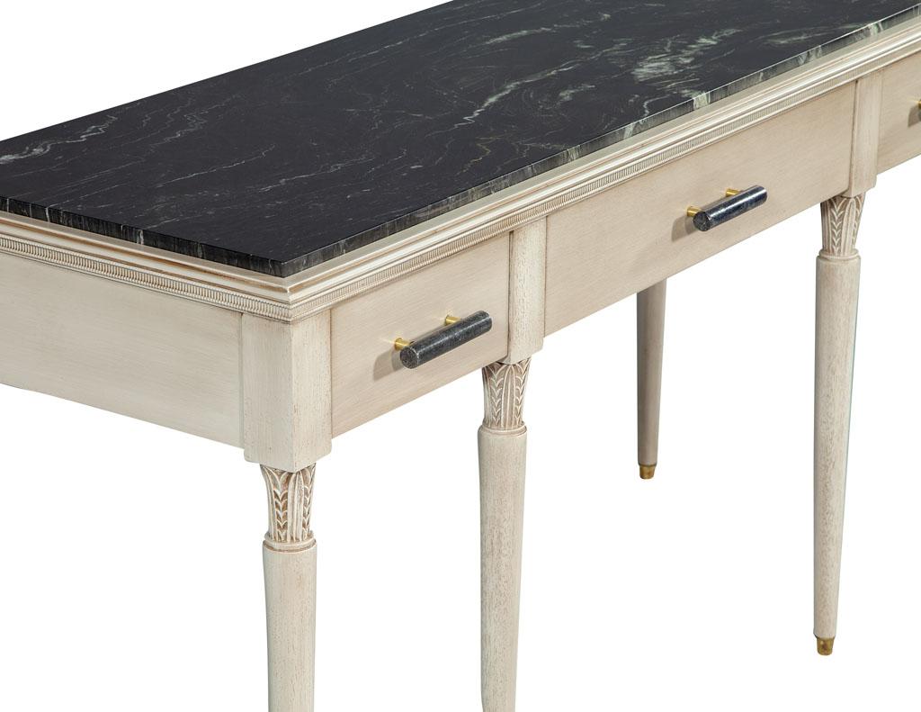 Classic French Inspired Marble-Top Console Hall Table 5