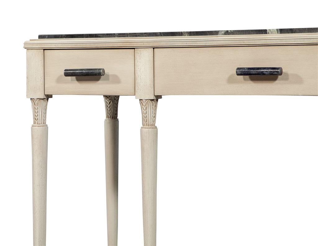 Classic French Inspired Marble-Top Console Hall Table 3