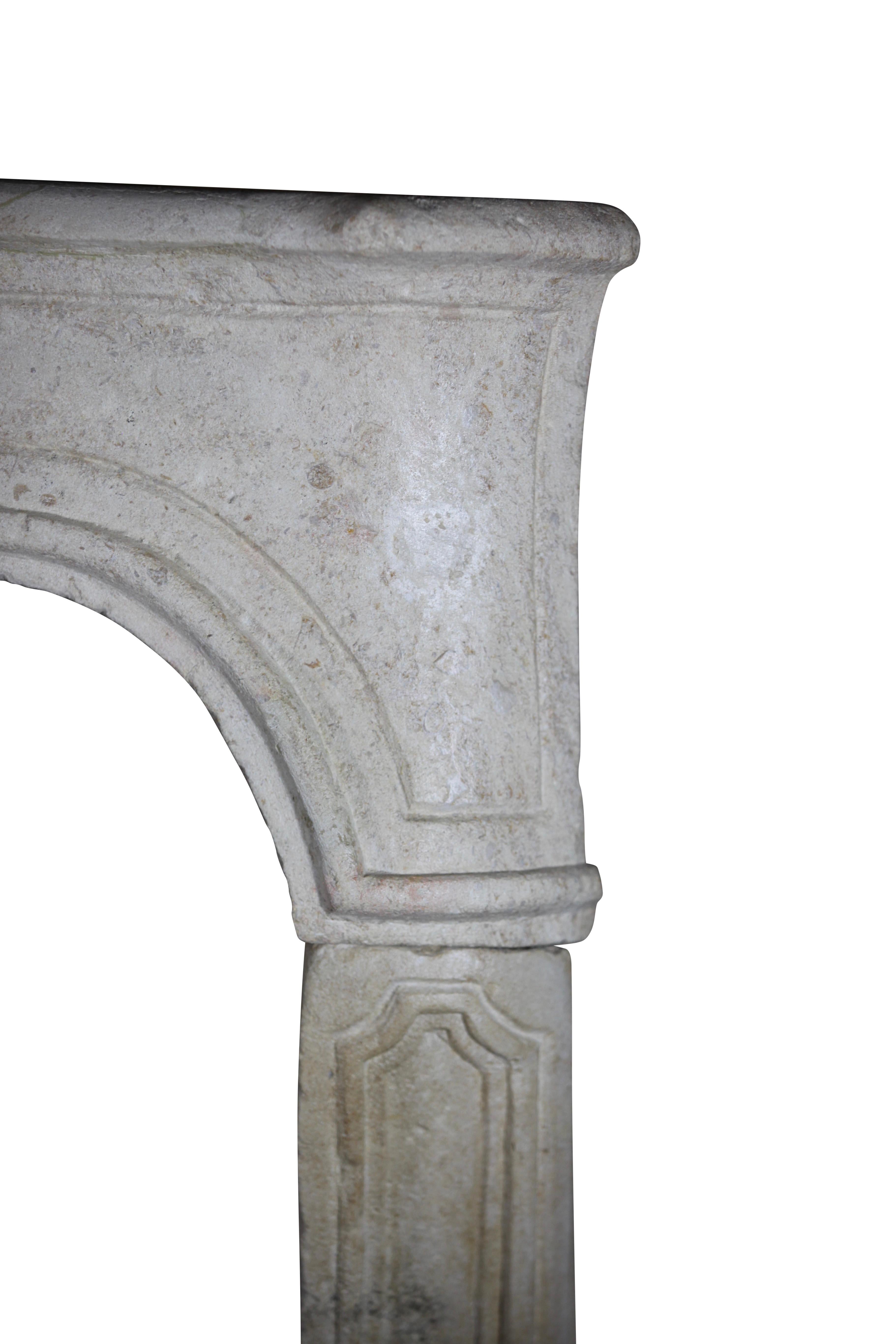 Classic French Louis XV Period Fireplace Surround in Limestone For Sale 6