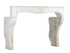 Classic French Louis XV Period Fireplace Surround in Limestone