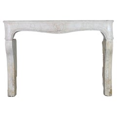 Classic French Louis XV Period Fireplace Surround in Limestone