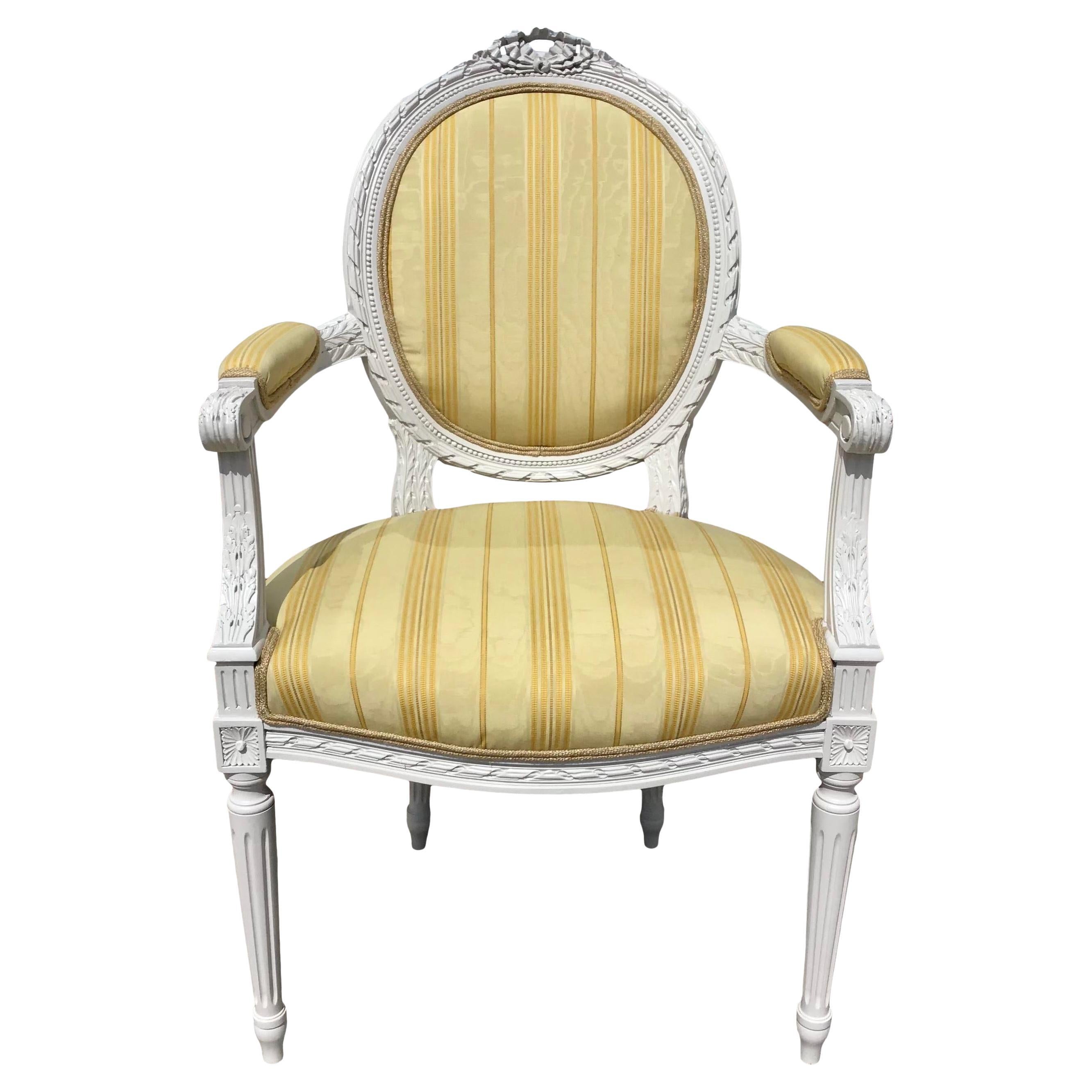 Classic French Louis XVI Fauteuil Arm Chair