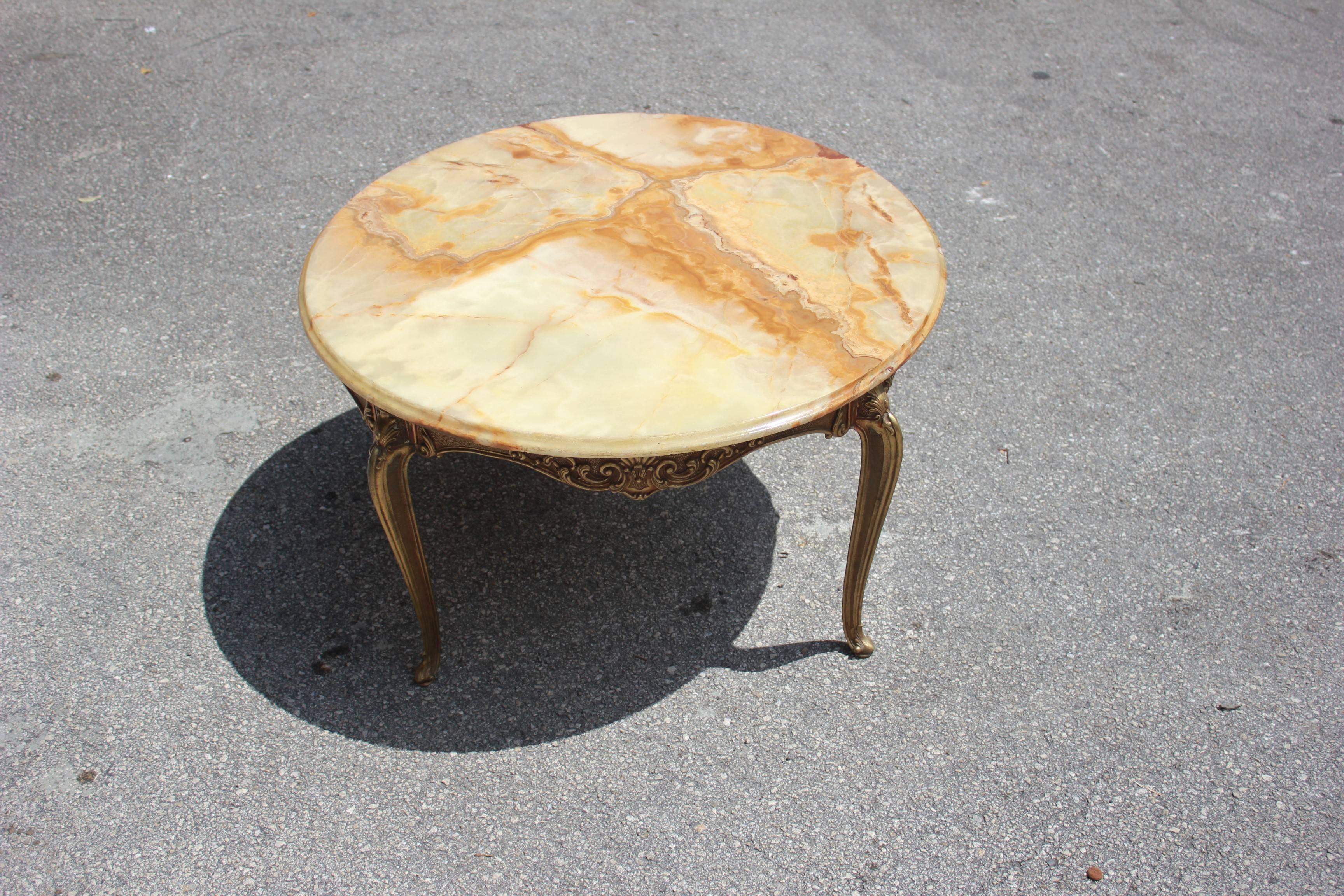 Classic French Maison Jansen Round Coffee or Cocktail Bronze Table, circa 1940s 2