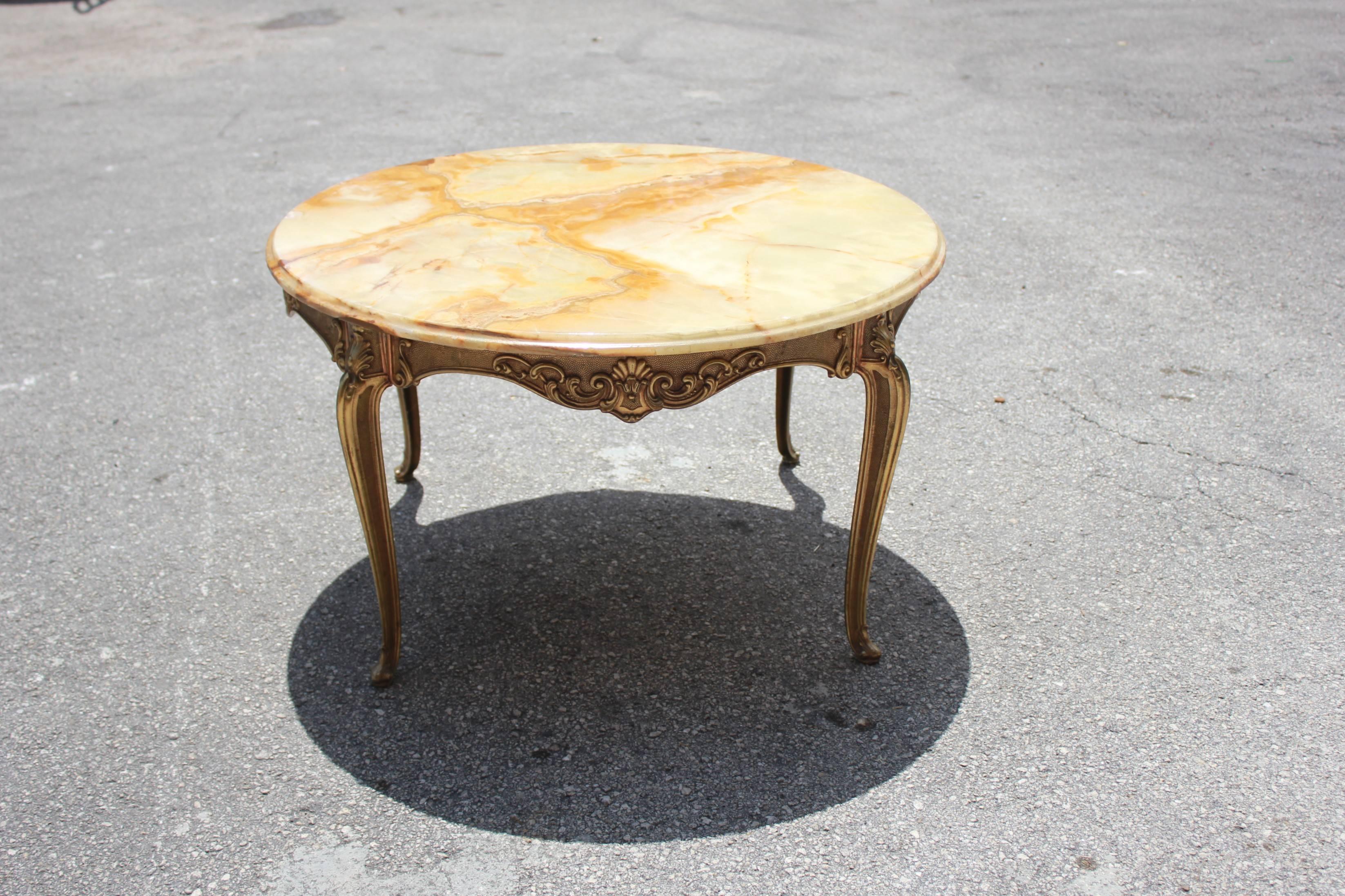 Classic French Maison Jansen Round Coffee or Cocktail Bronze Table, circa 1940s 3