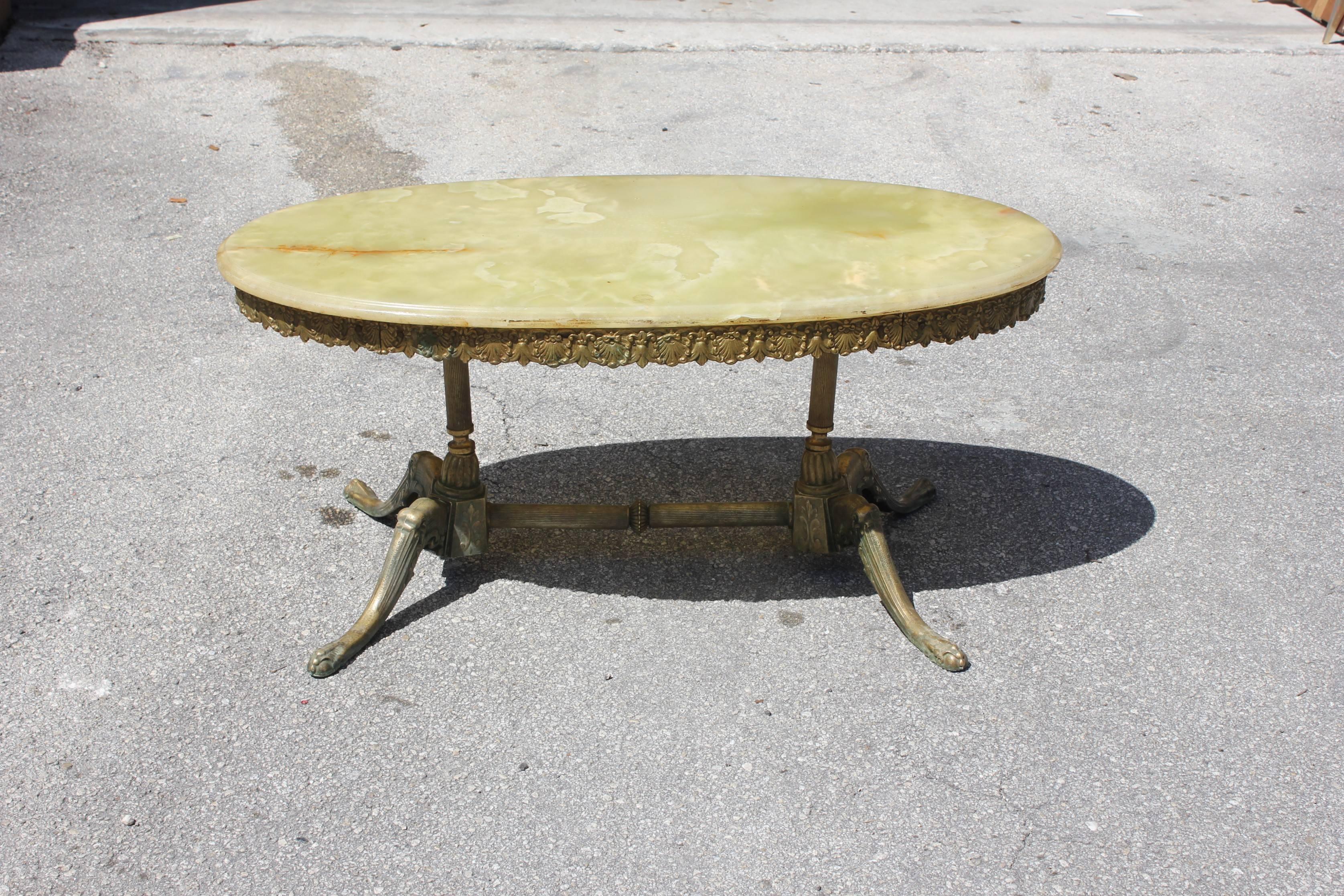 Art Deco Classic French Maison Jansen Style Coffee or Cocktail Bronze Table, circa 1940s For Sale