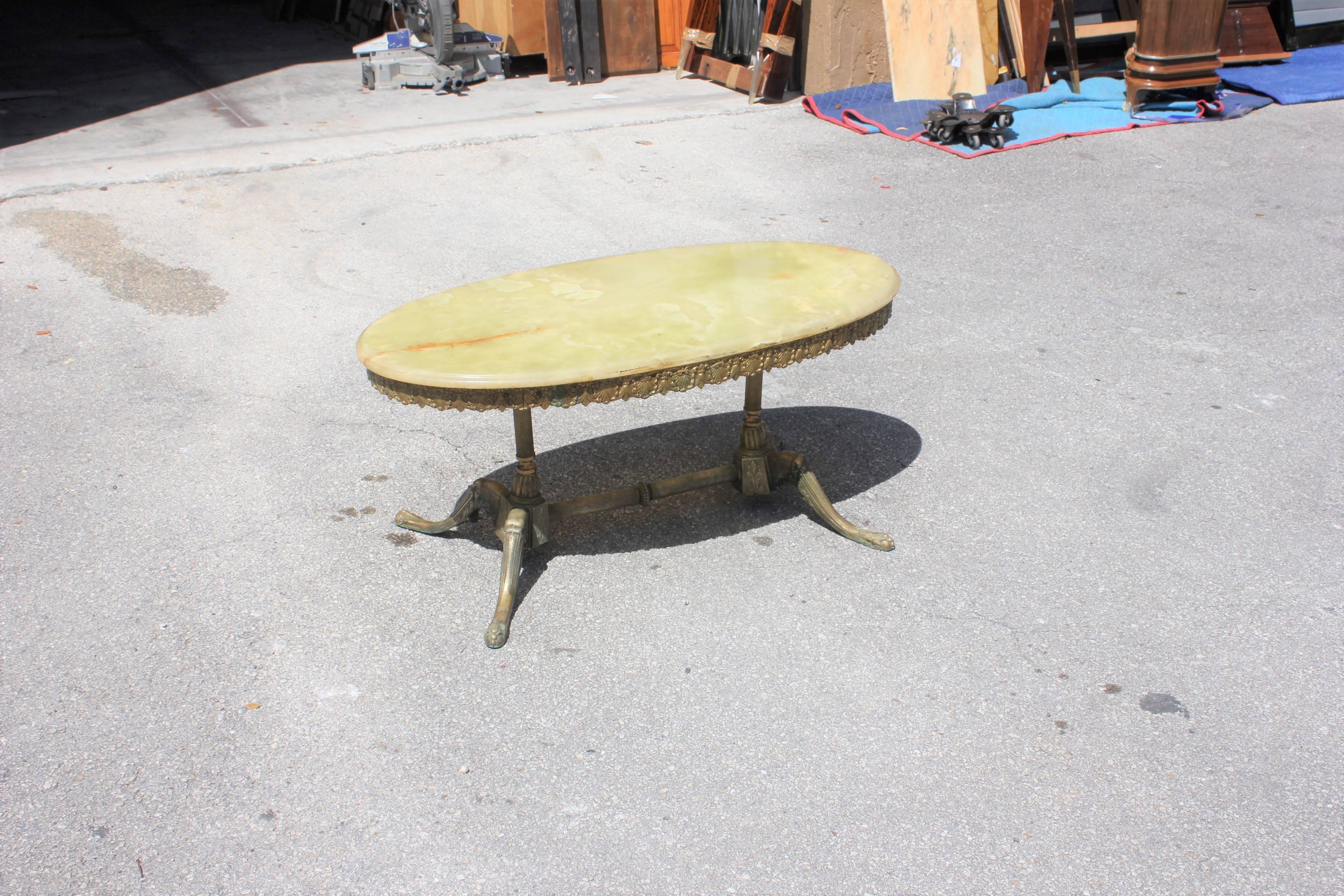 Mid-20th Century Classic French Maison Jansen Style Coffee or Cocktail Bronze Table, circa 1940s For Sale