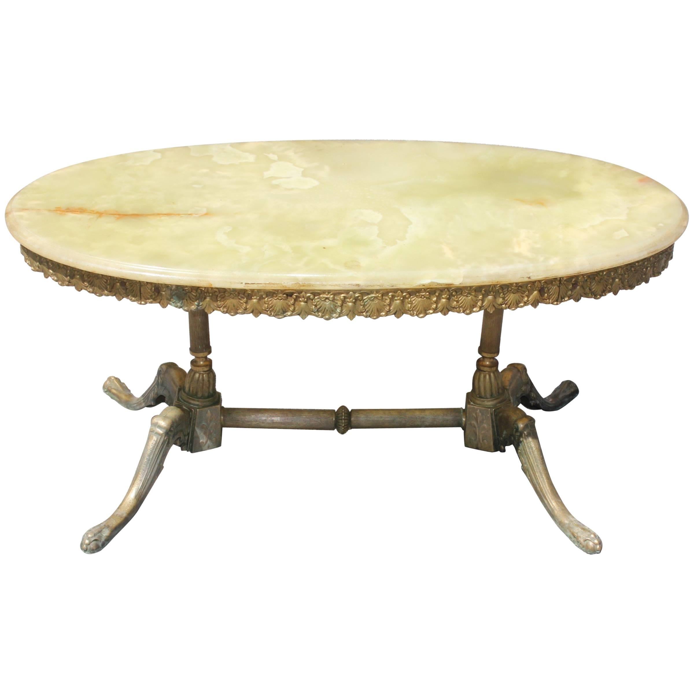 Classic French Maison Jansen Style Coffee or Cocktail Bronze Table, circa 1940s For Sale