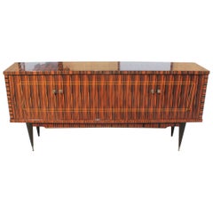 Classic French Modern Exotic Macassar Ebony Sideboard / Buffet / Crendenzas