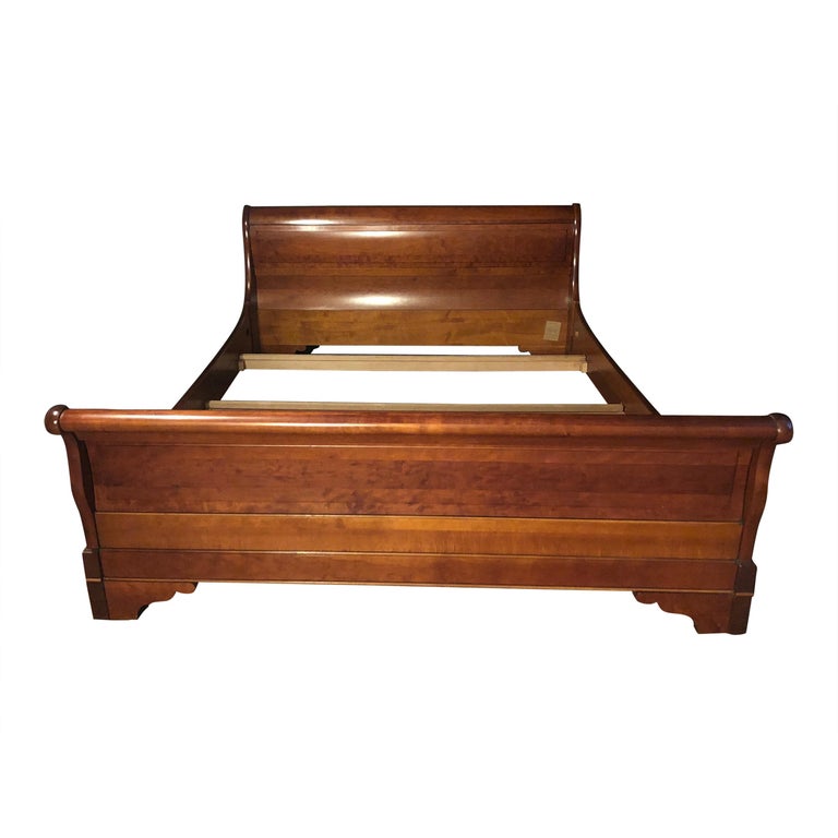 Classic French Queen Sized Sleigh Bed at 1stDibs