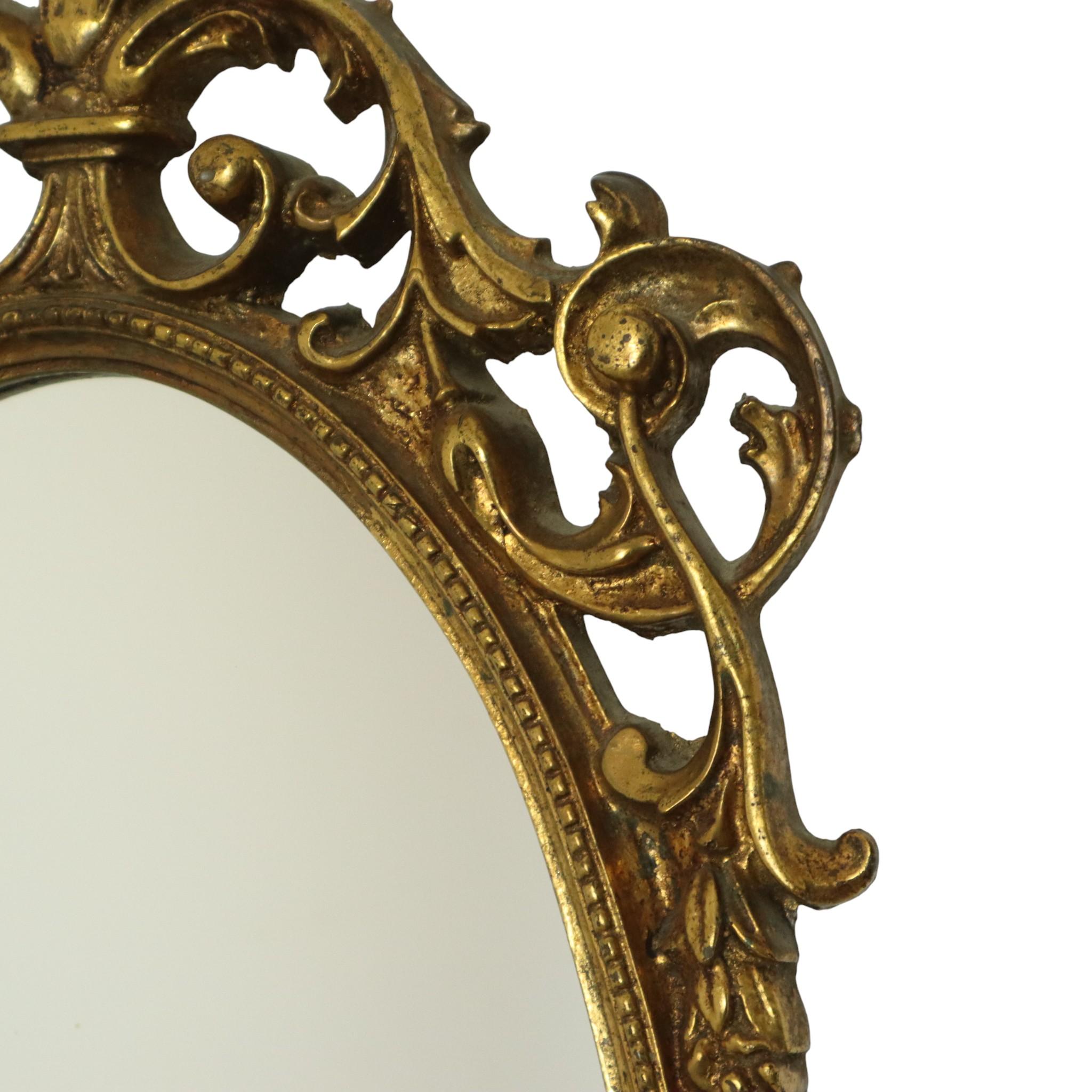 Classic French Rococo Baroque Style Mirror Gold Resin 70cm im Angebot 3