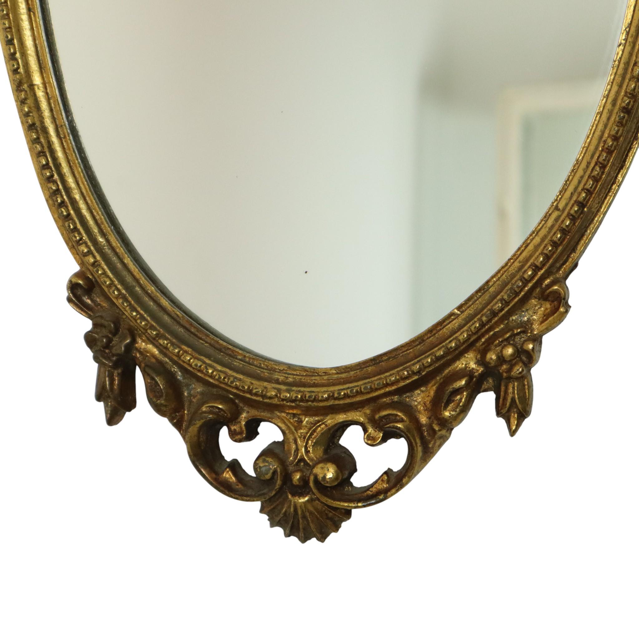 Classic French Rococo Baroque Style Mirror Gold Resin 70cm im Angebot 6