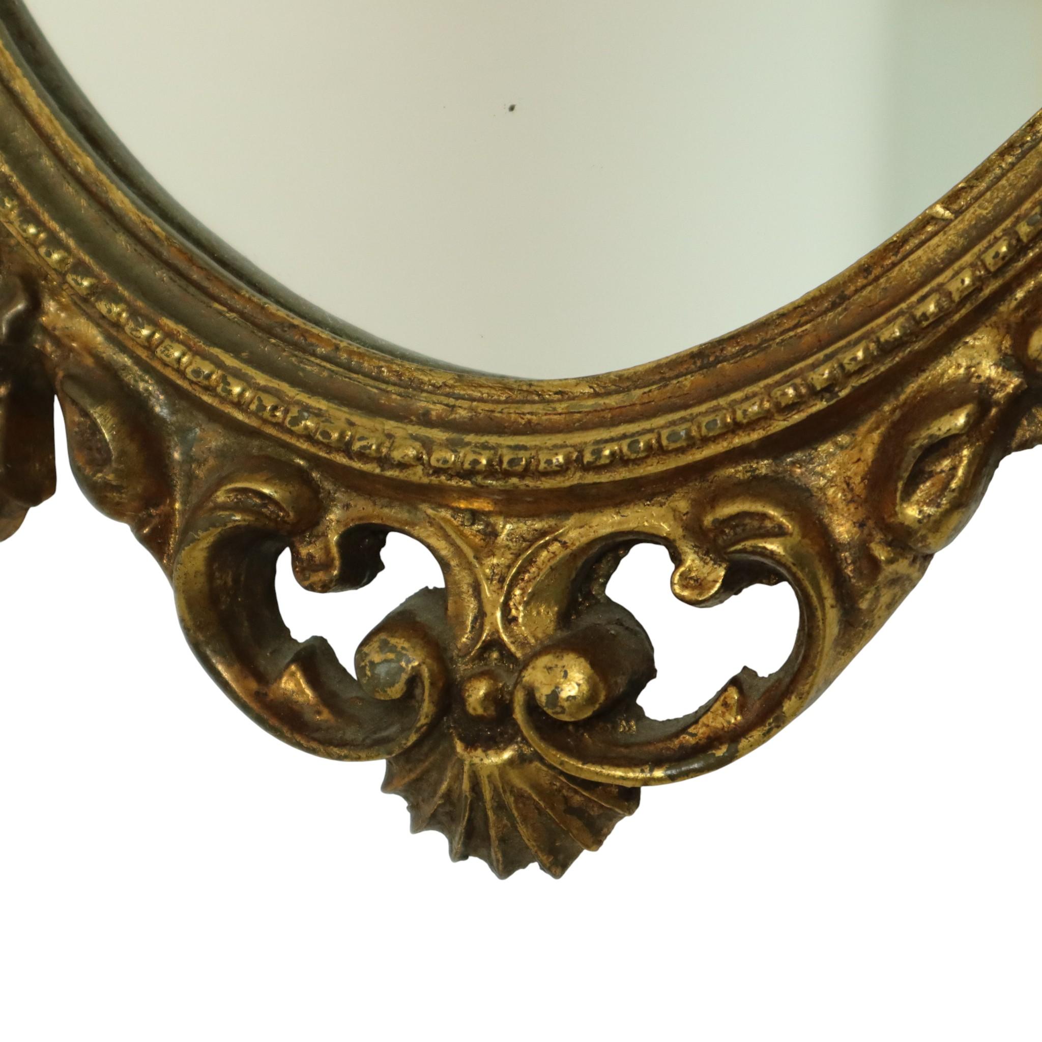 Classic French Rococo Baroque Style Mirror Gold Resin 70cm im Angebot 7