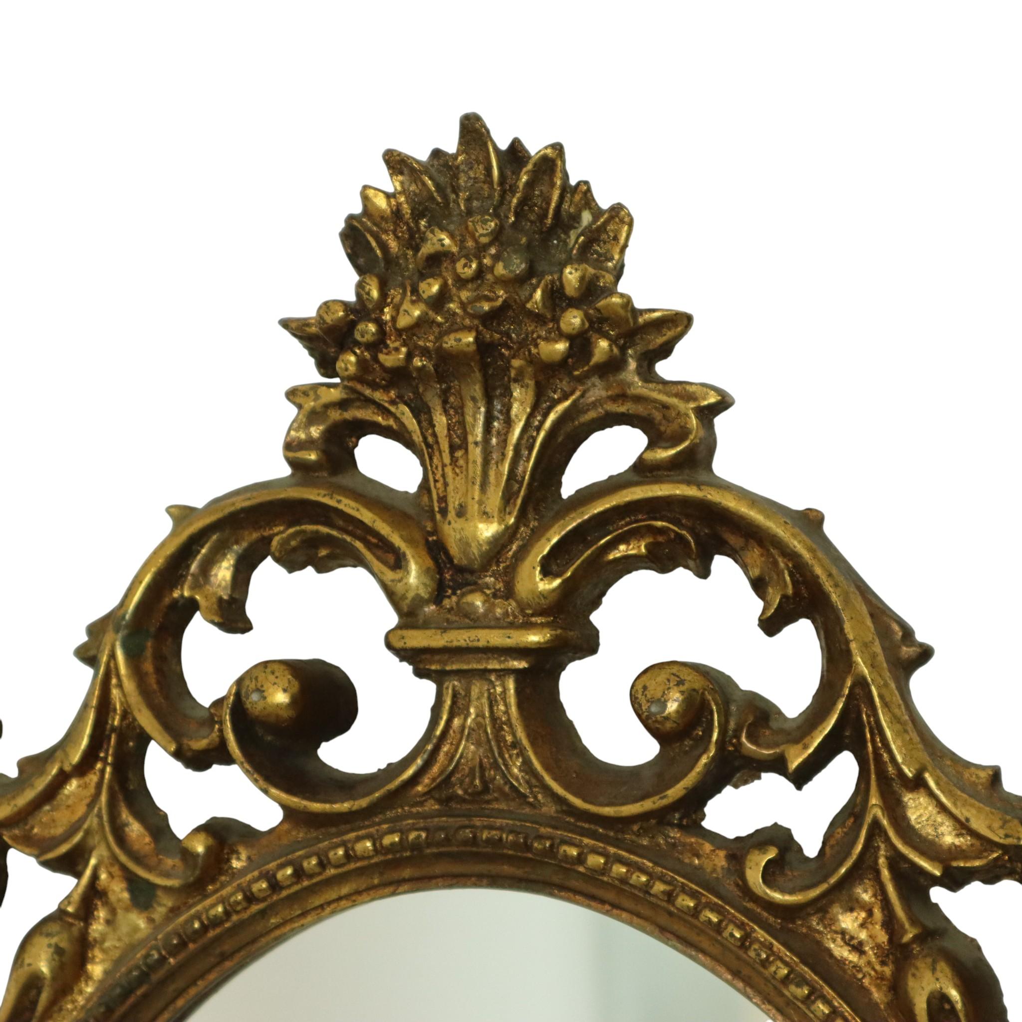 Classic French Rococo Baroque Style Mirror Gold Resin 70cm im Angebot 2