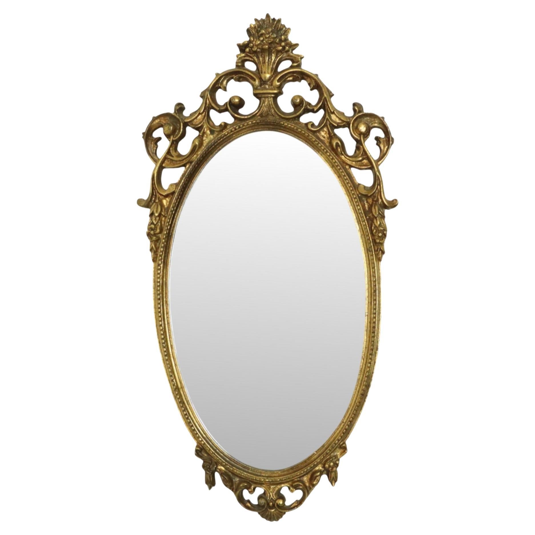 Classic French Rococo Baroque Style Mirror Gold Resin 70cm im Angebot