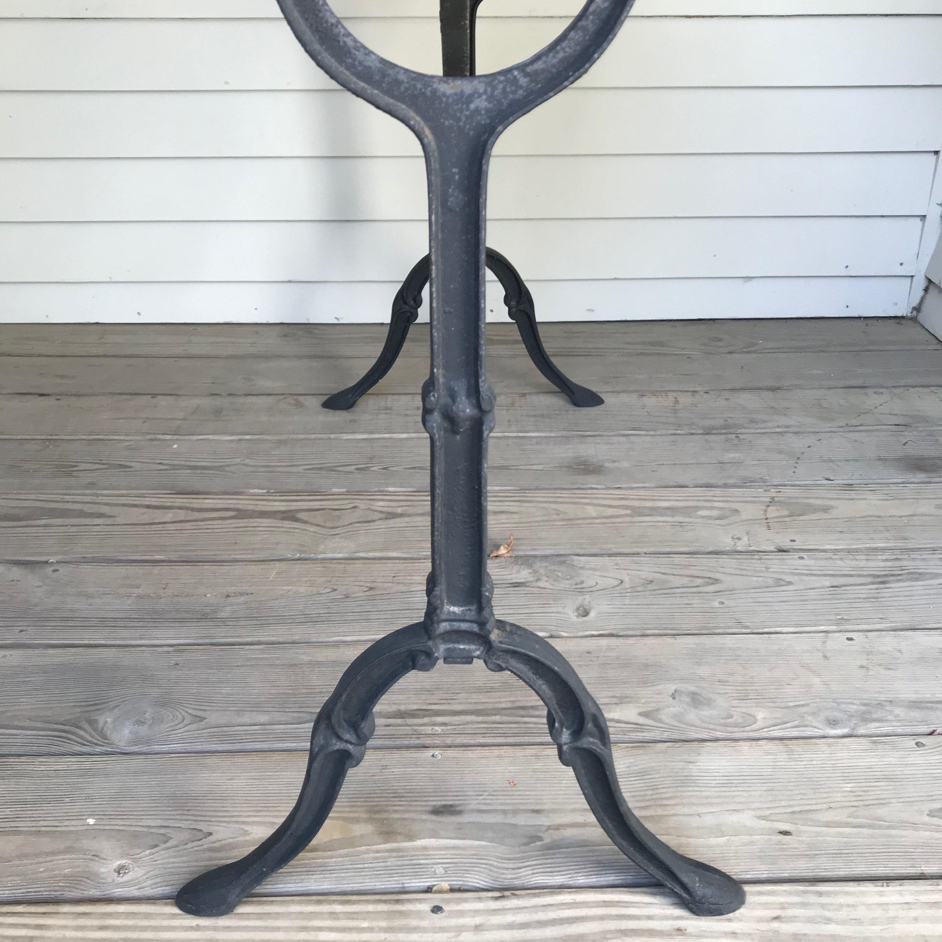 Classic French Rouge Marble Top Cafe Table with Iron Base 5