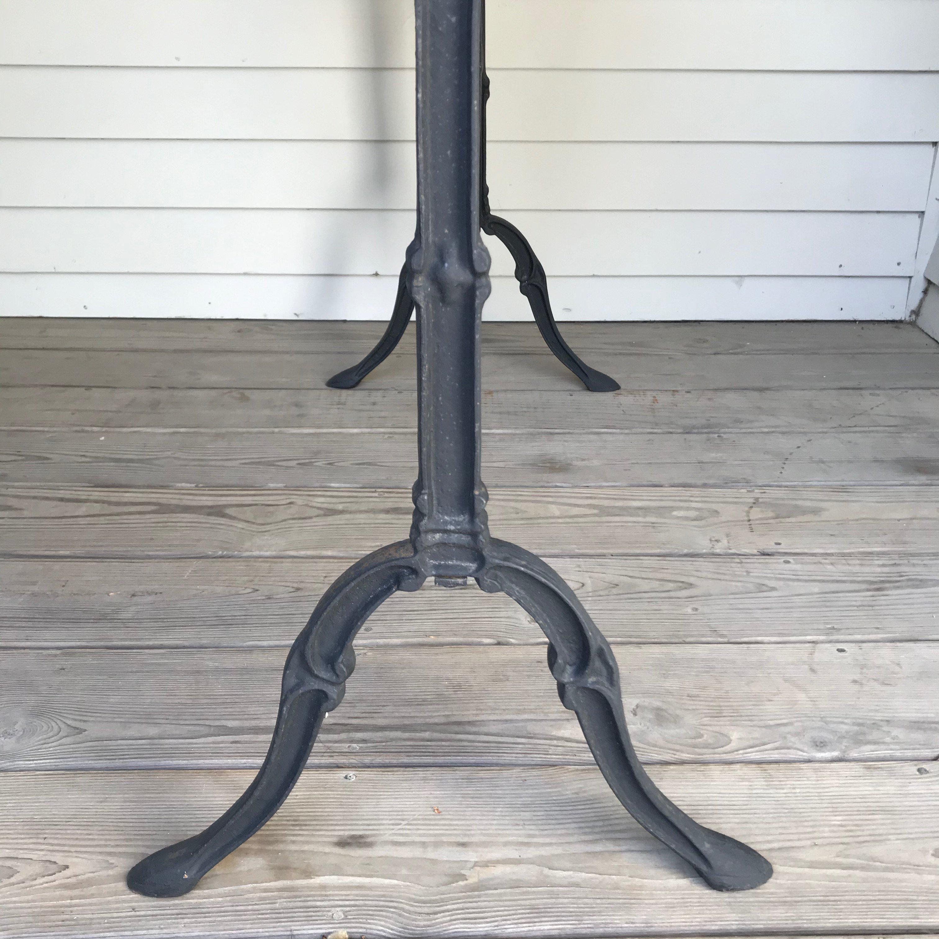 Classic French Rouge Marble Top Cafe Table with Iron Base 3