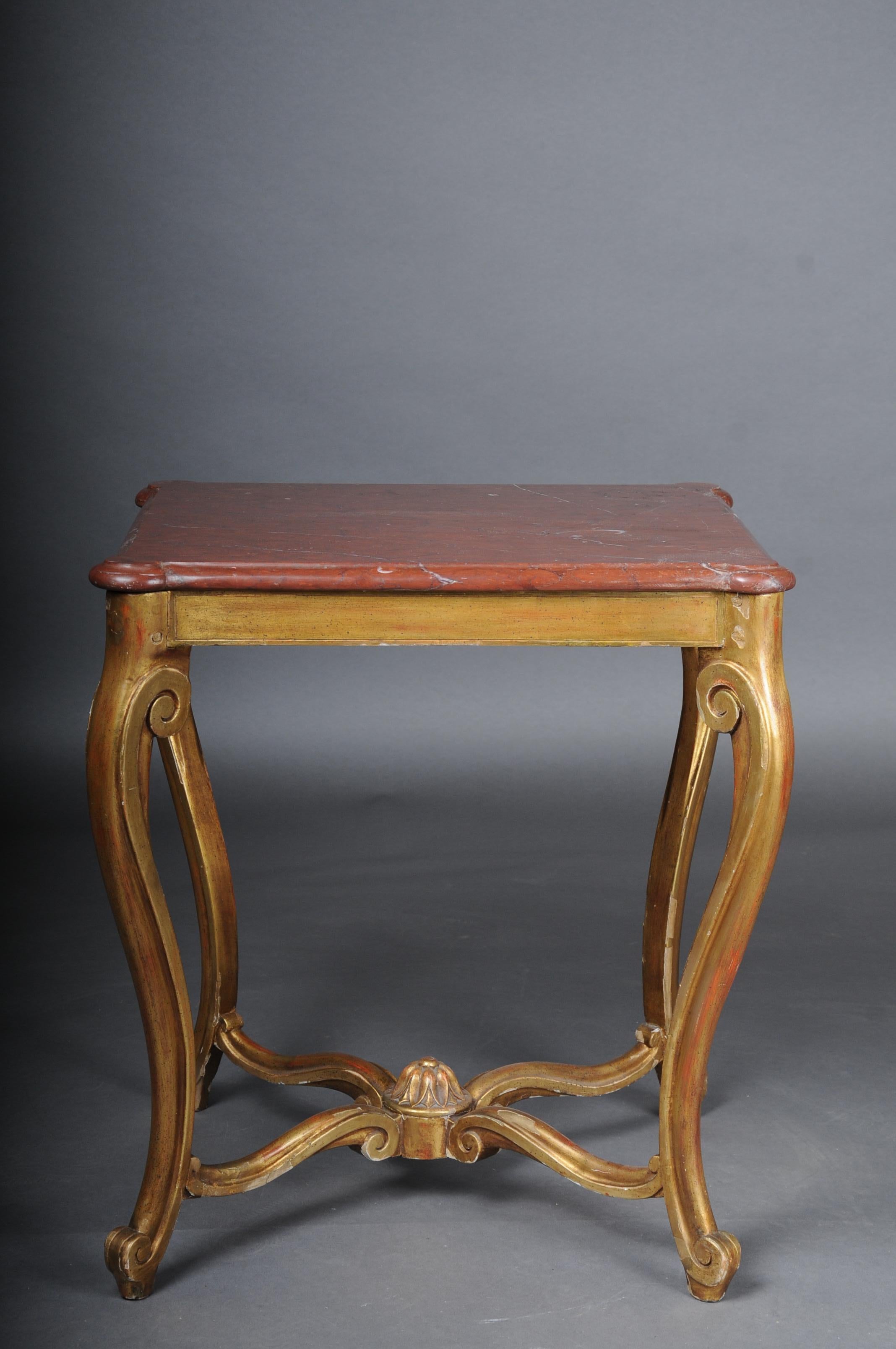 Gilt classic French side table, Louis XV, gold For Sale