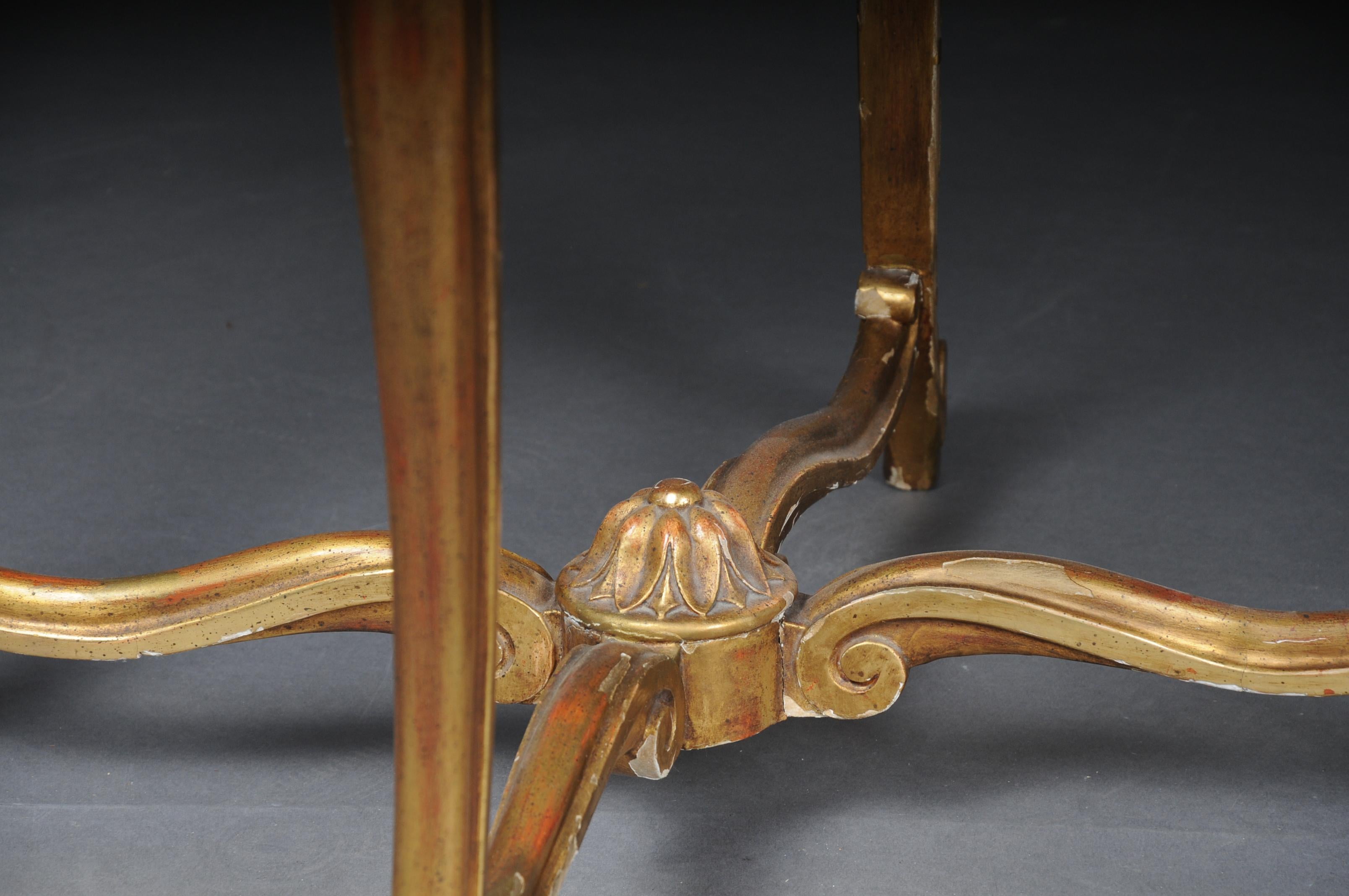 20th Century classic French side table, Louis XV, gold For Sale