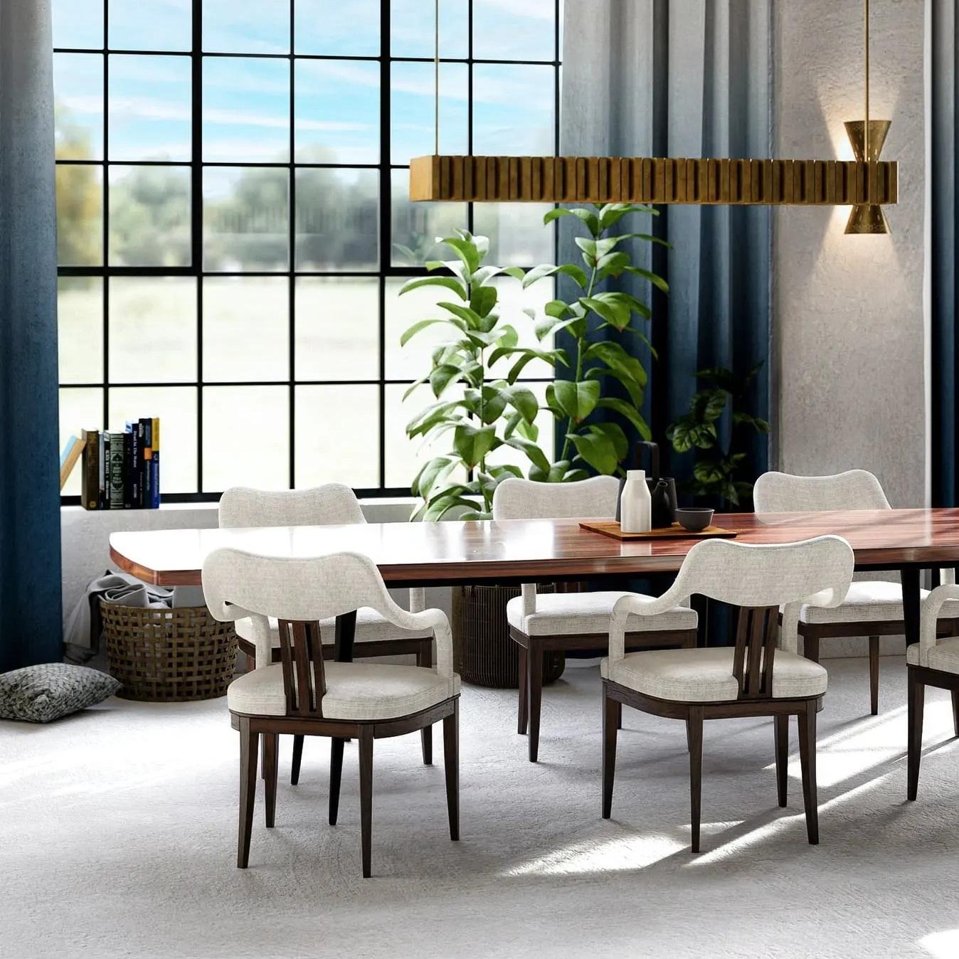 Classic French Style Dining Chair In Cotton Velvet For Sale 2