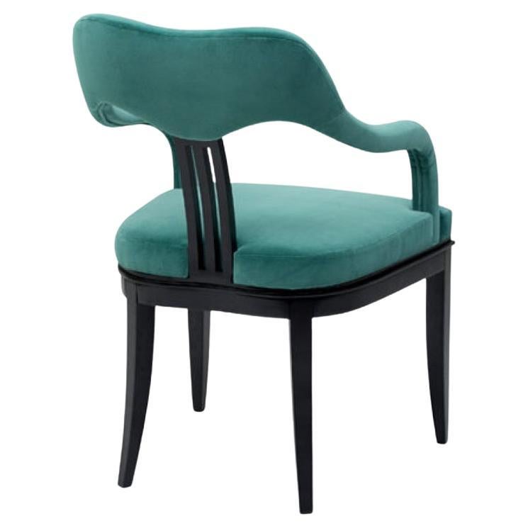 Classic French Style Dining Chair In Cotton Velvet For Sale