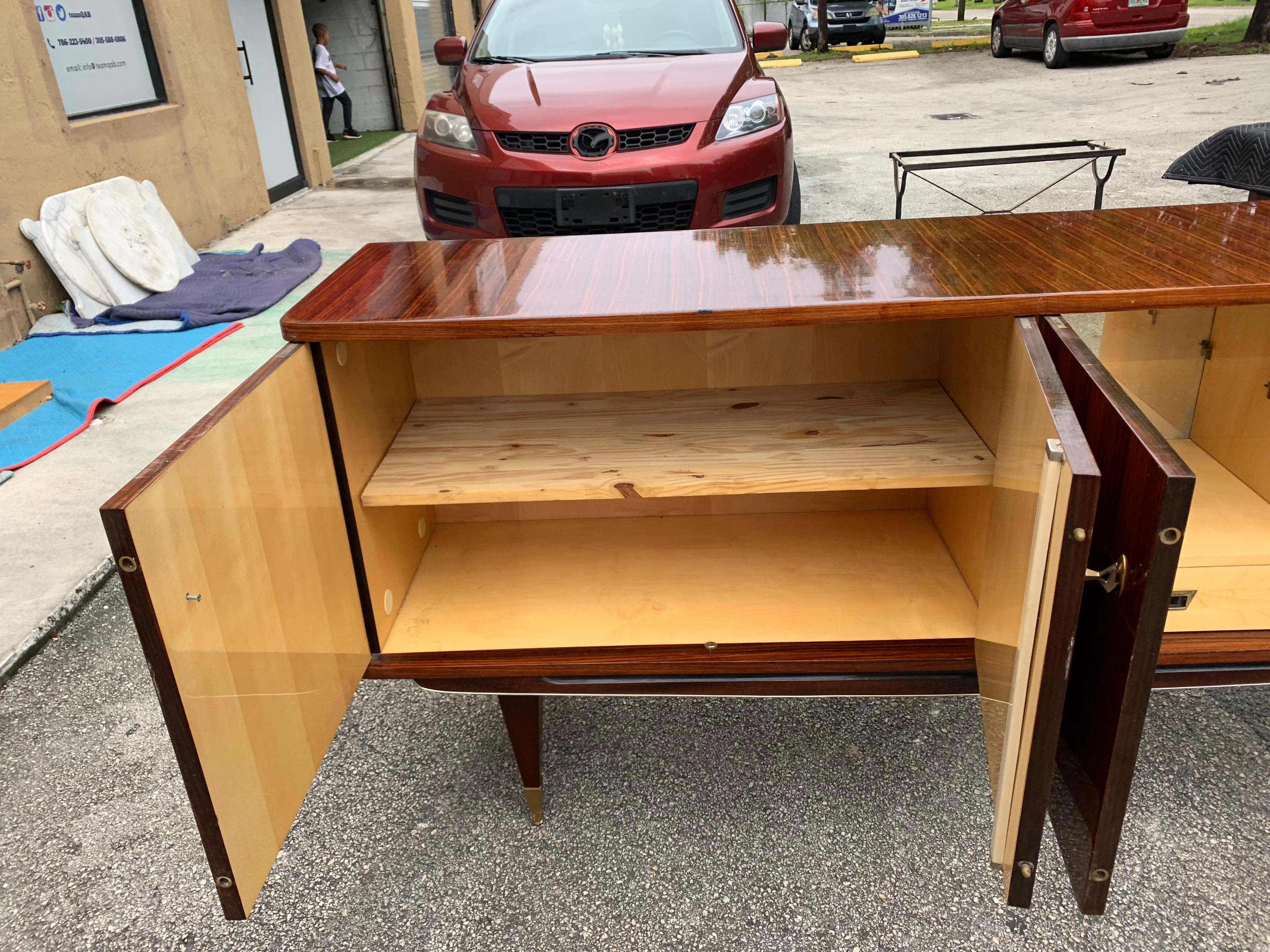 Classic French Vintage Modern Macassar Ebony Buffet or Sideboard 11