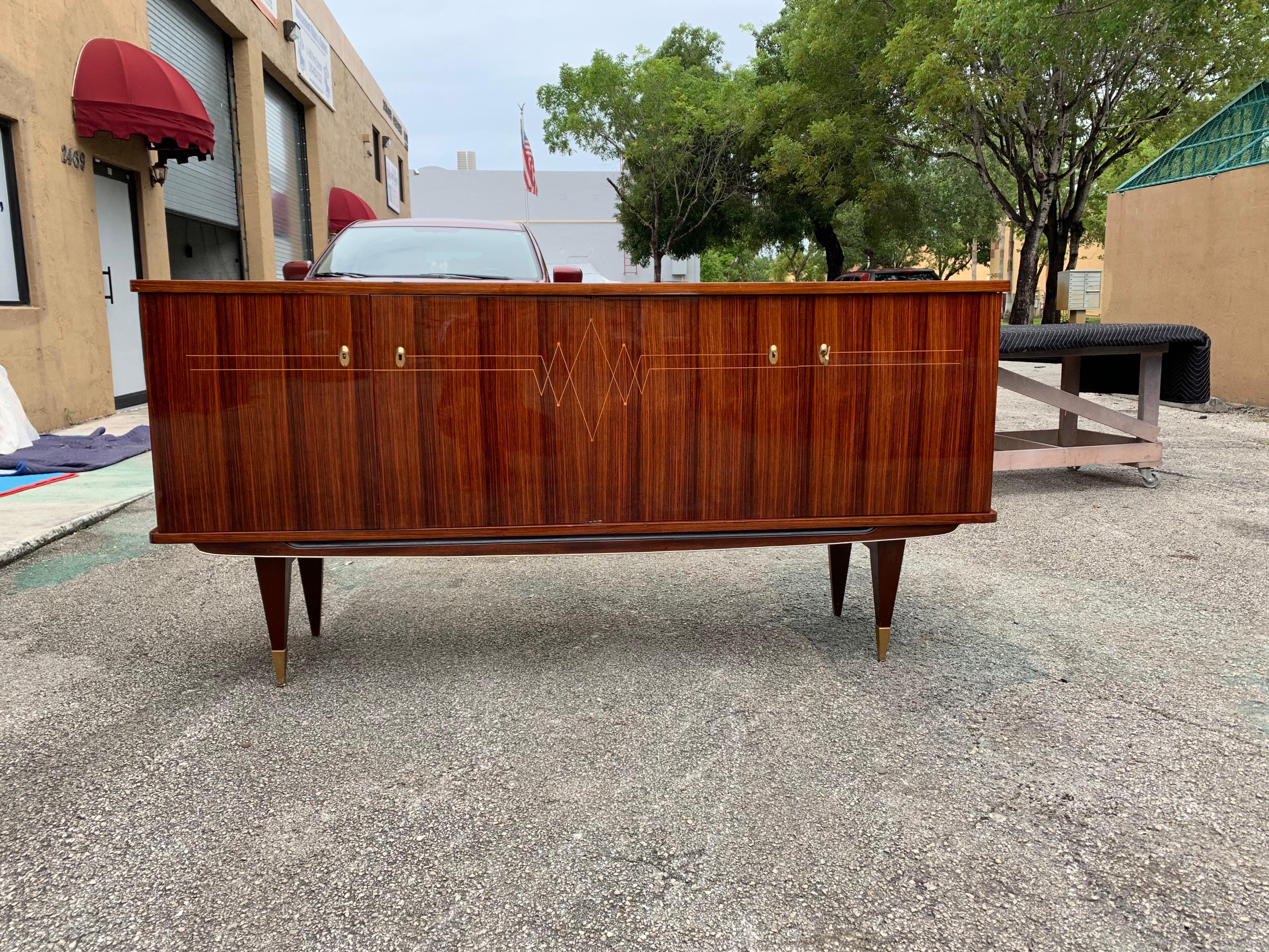 Mid-20th Century Classic French Vintage Modern Macassar Ebony Buffet or Sideboard