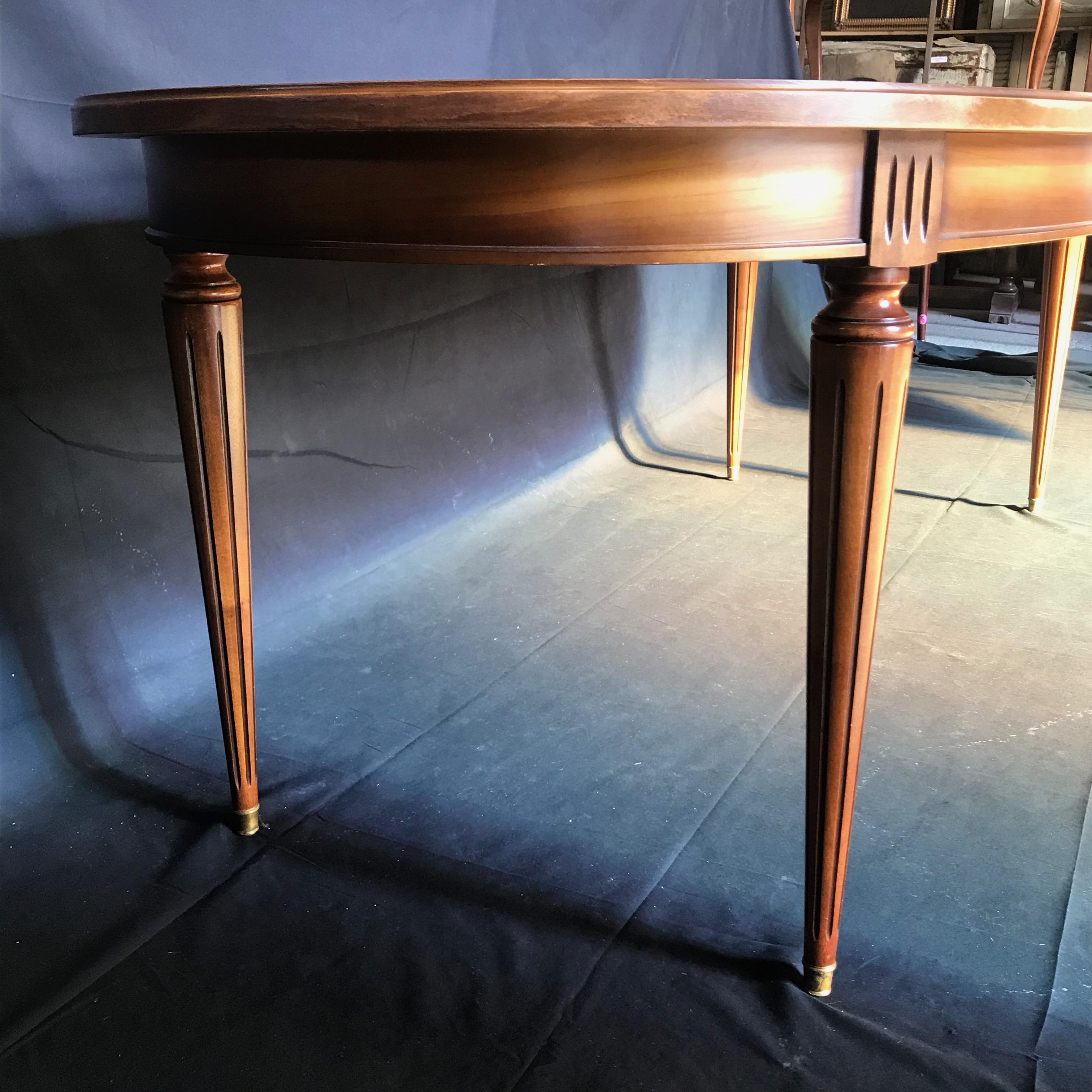 Classic French Walnut Louis XVI Style Dining Table 2