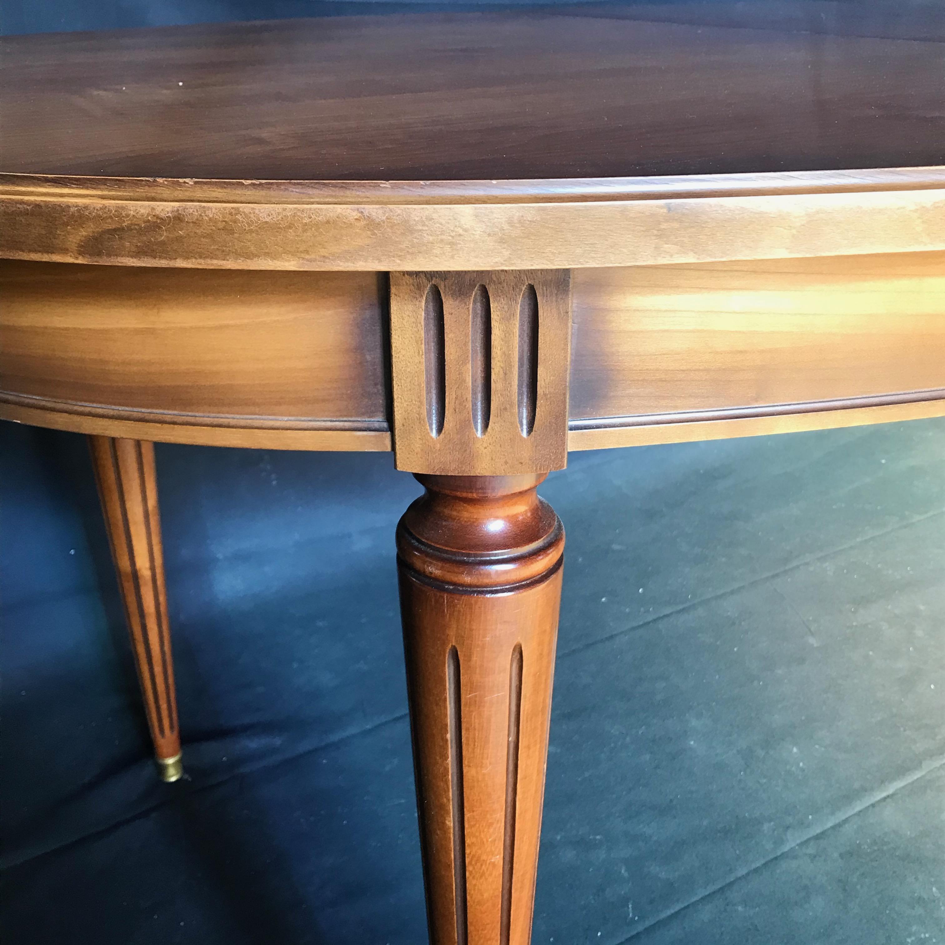 Classic French Walnut Louis XVI Style Dining Table 5