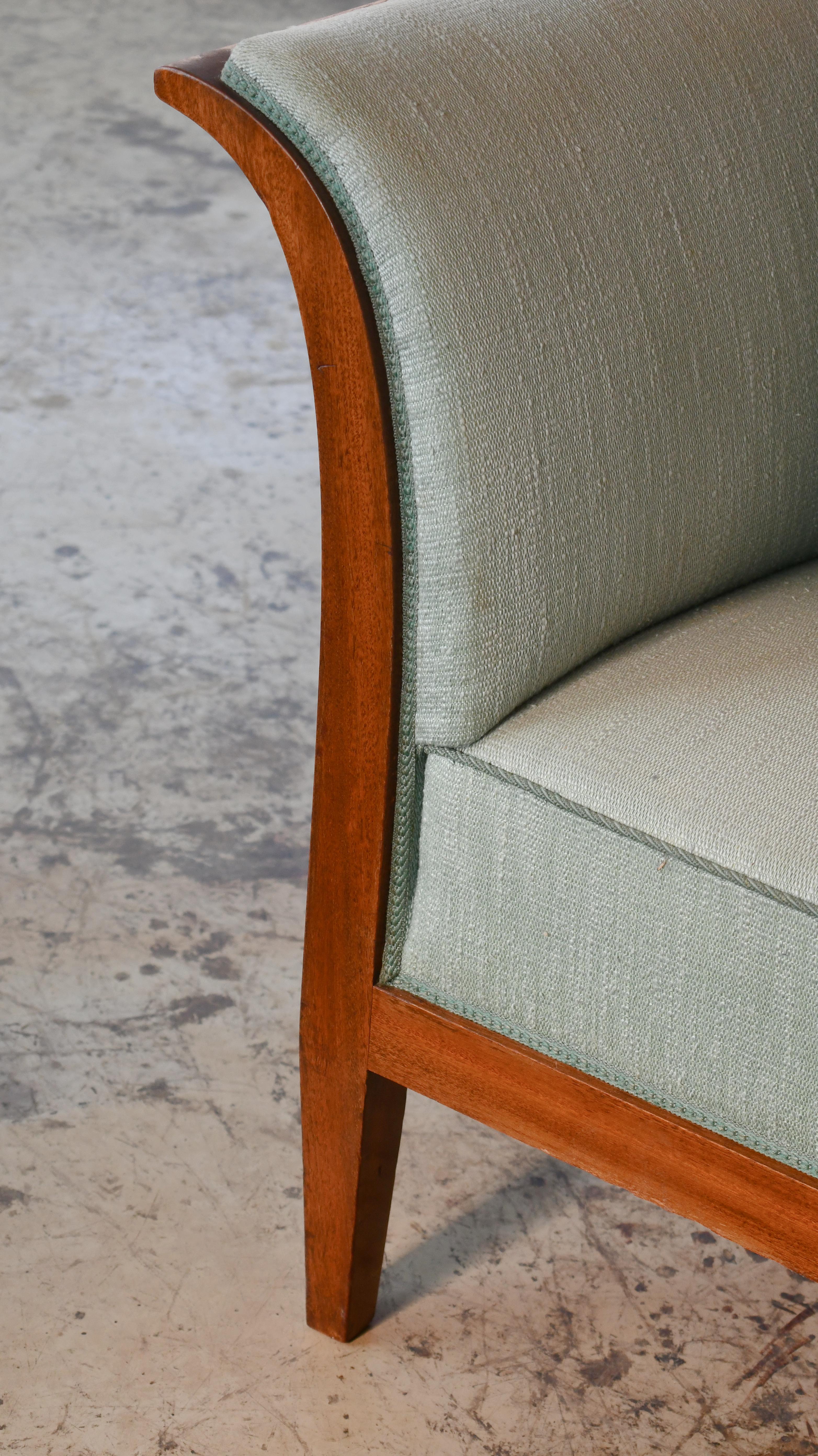 Classic Frits Henningsen Sofa in Cuban Mahogany Danish Midcentury 1