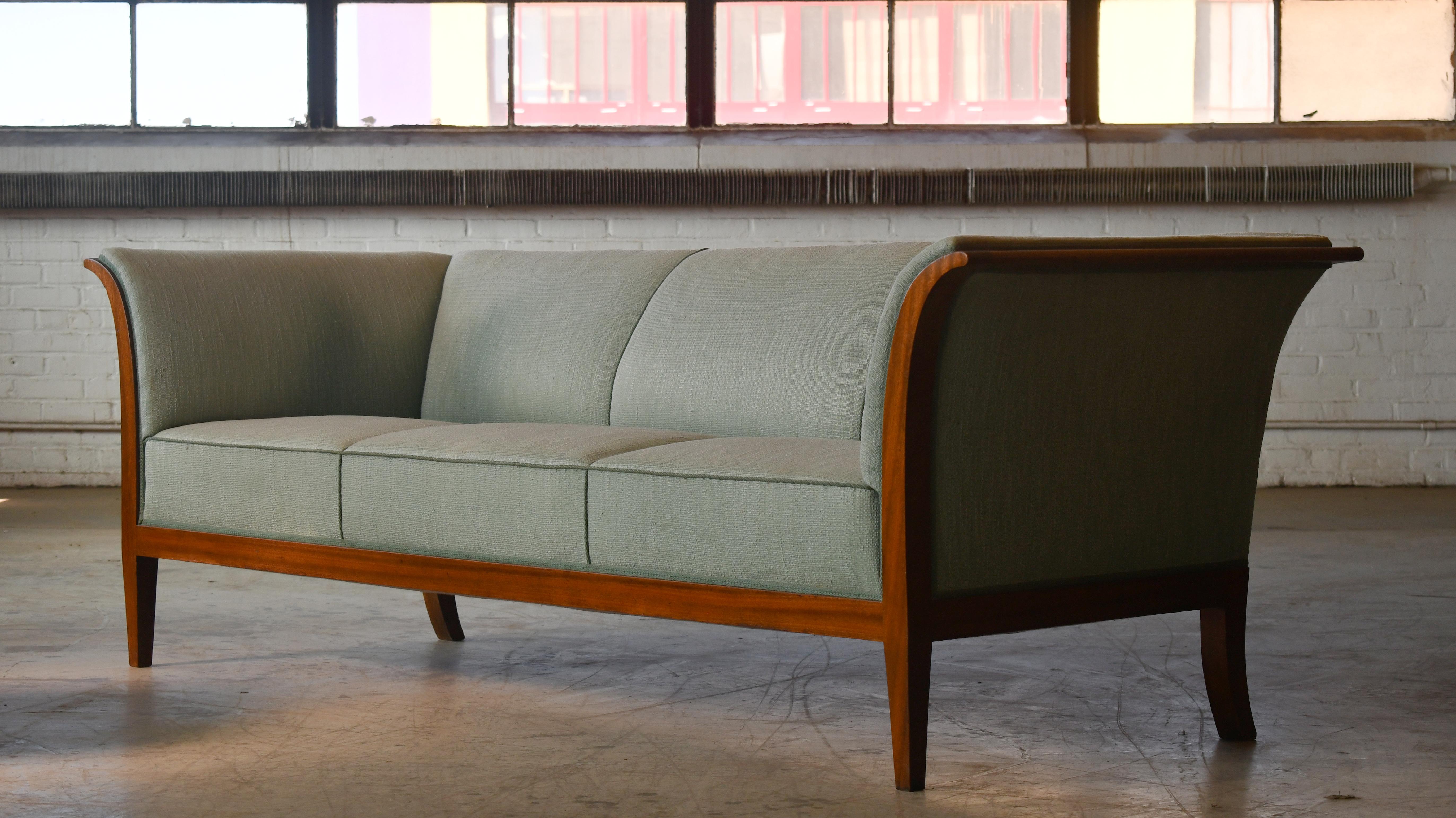 Classic Frits Henningsen Sofa in Cuban Mahogany Danish Midcentury 2