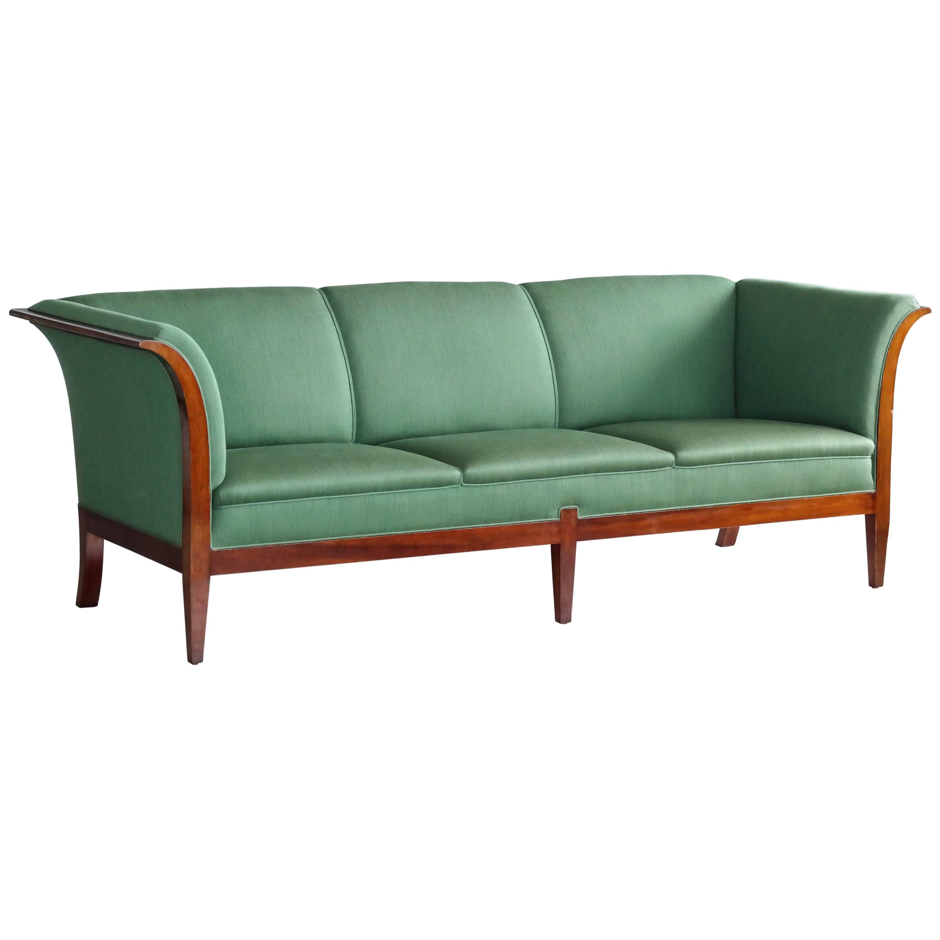 Classic Frits Henningsen Sofa in Cuban Mahogany Danish Midcentury