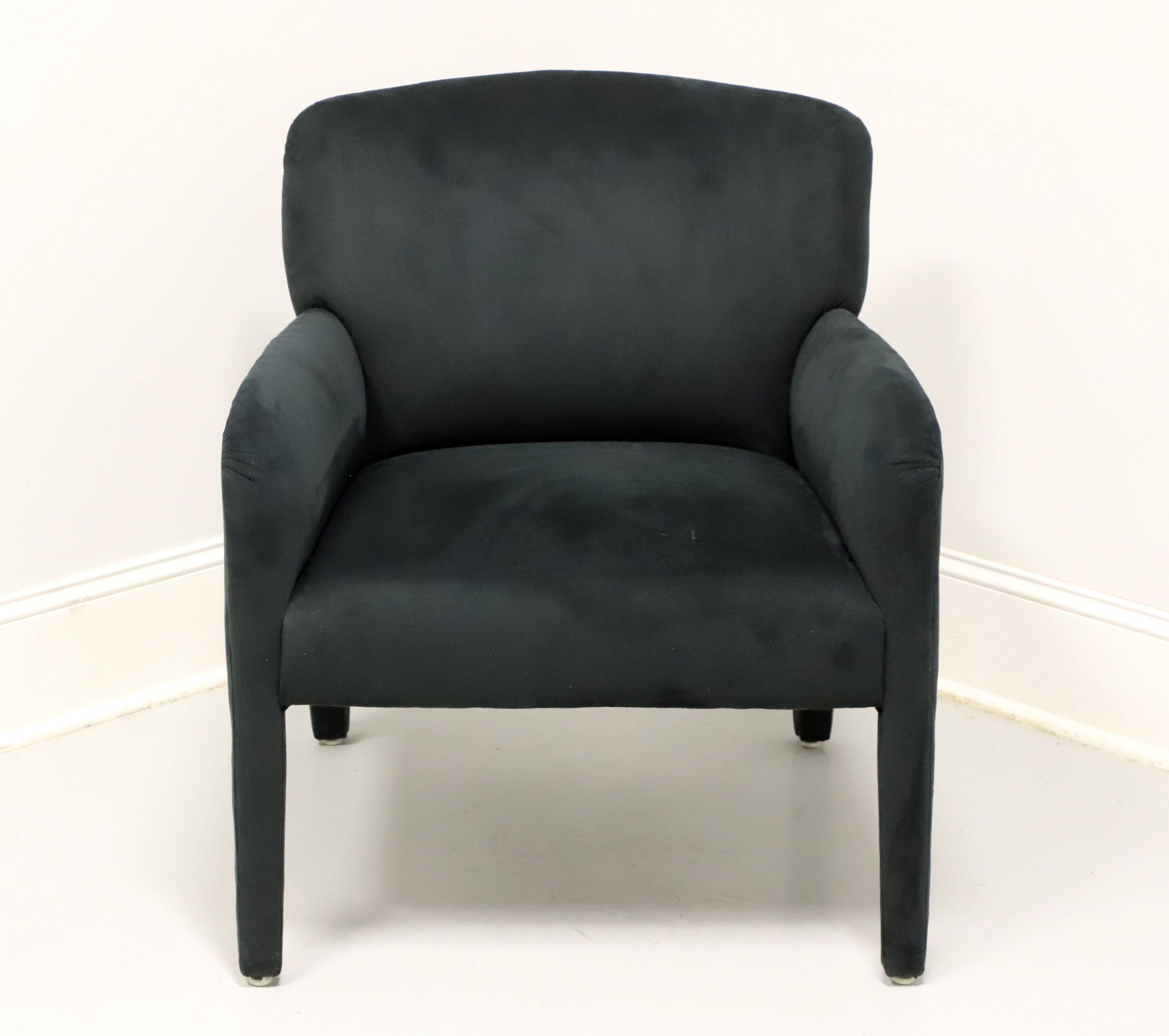 A Contemporary style upholstered club chair by Classic Gallery. Solid wood frame, 