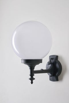 Classic Garden Globe Sconce, Cast metal & Translucent Shade by Lothus