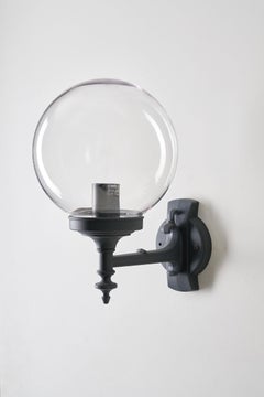 Classic Garden Globe Sconce, Cast metal & Transparent Shade by Lothus