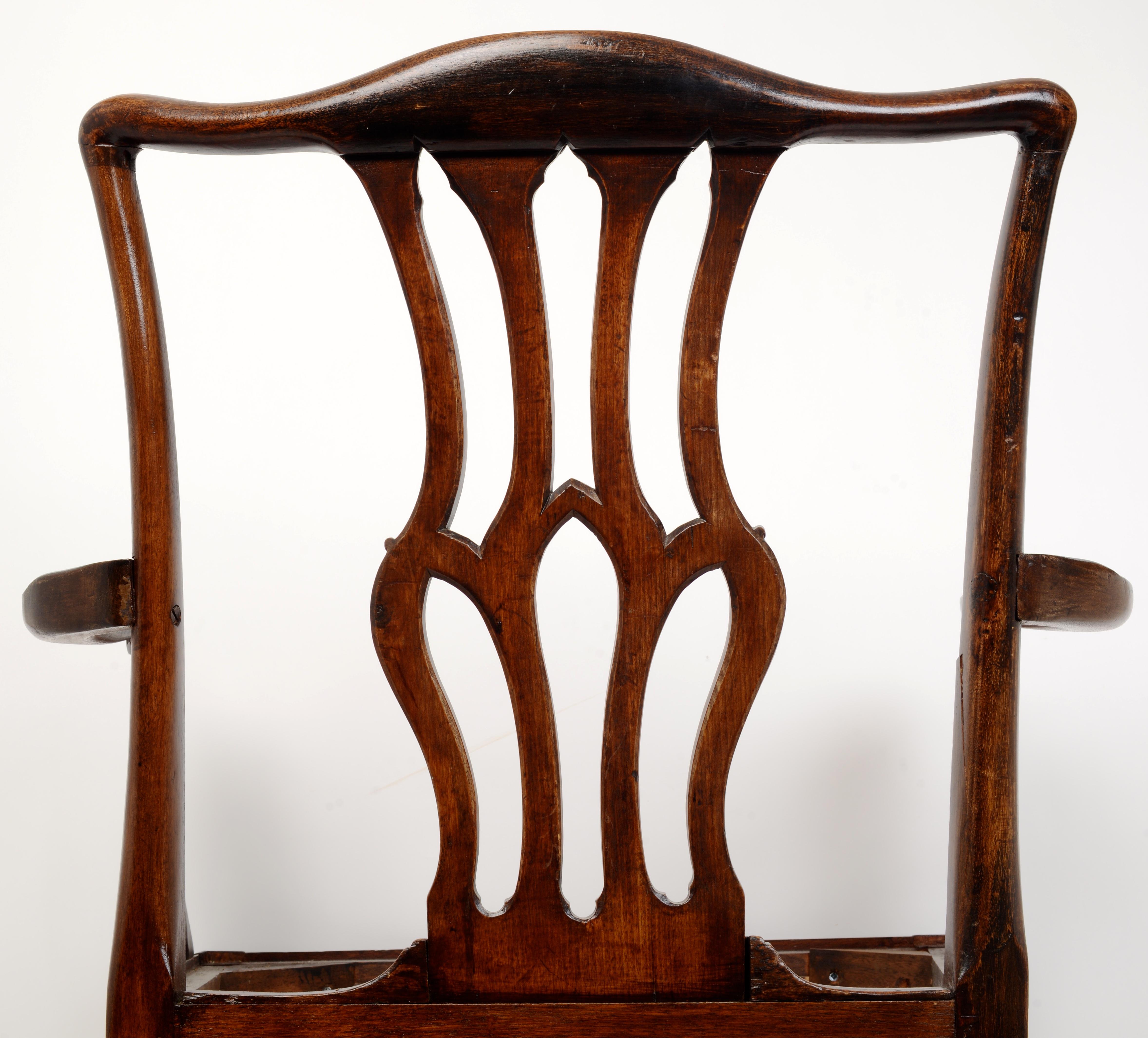 Classic Geo III Style Open Arm Chair, 19th C In Good Condition For Sale In valatie, NY