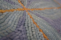 Classic Geometric Blue Contemporary Cotton Hooked Rug 6'x9' Reproduction Carpet