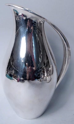 Jarra de agua clásica de plata de ley de Georg Jensen, estilo «Danish Modern»