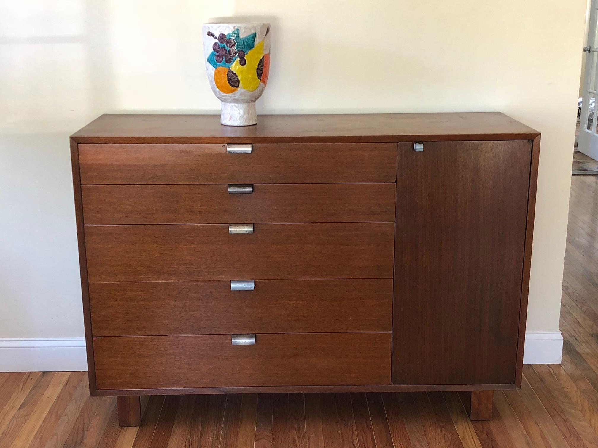 A Classic George Nelson for Herman Miller large scale dresser. Medium/dark walnut, original finish with great patina.