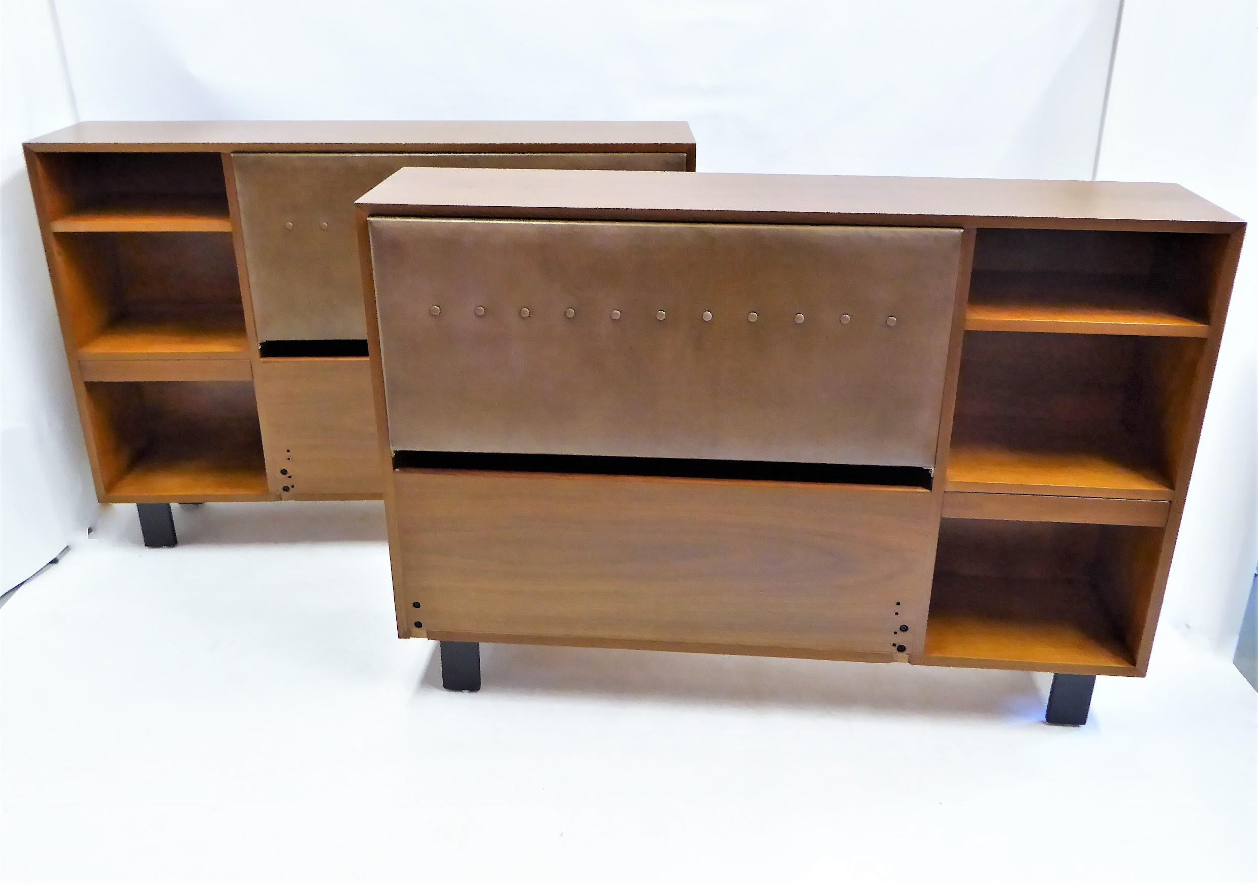 Mid-20th Century Classic George Nelson Walnut King Headboard Cabinet