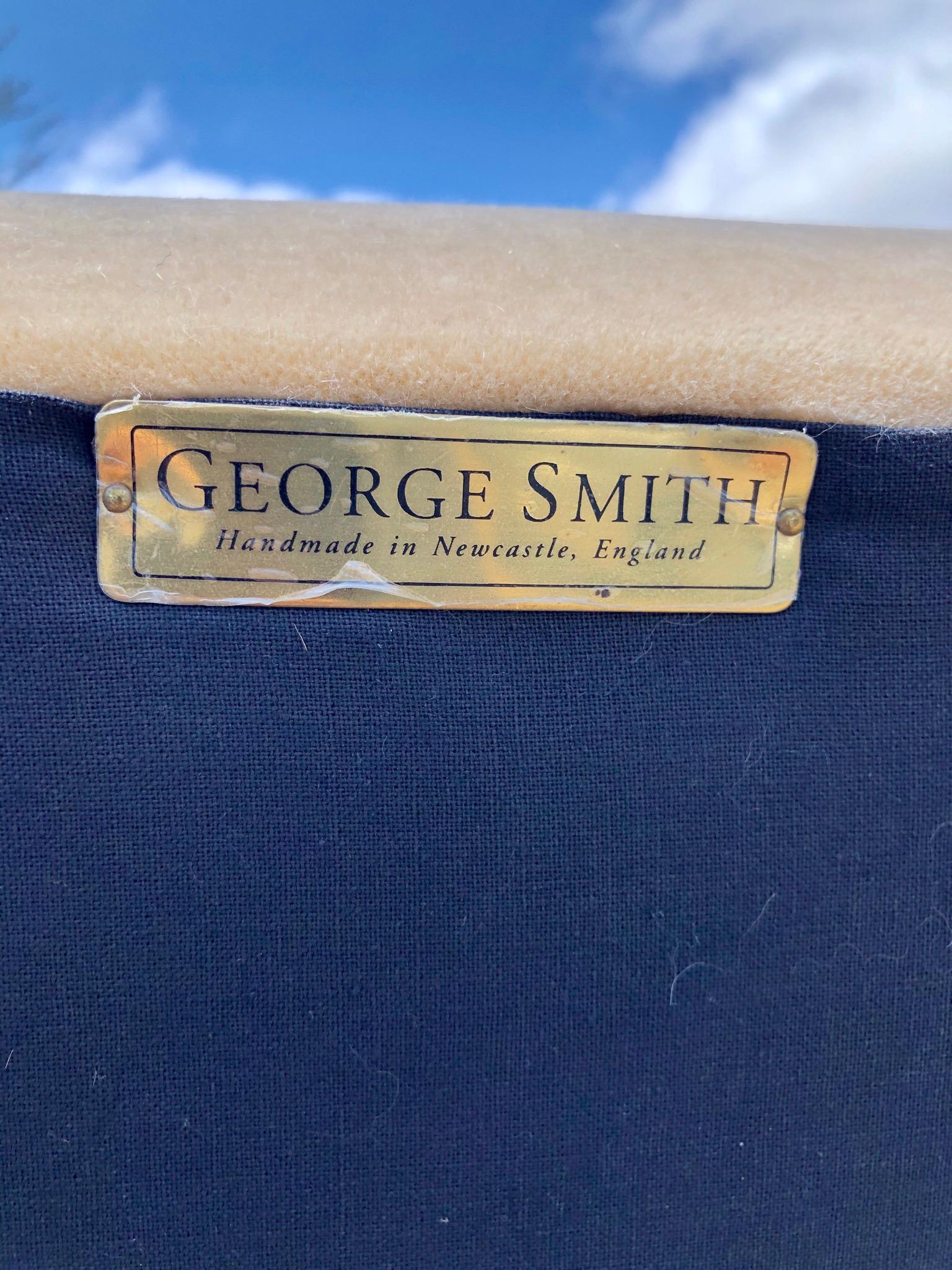 Classic George Smith English Sofa in Mohair Velvet 1