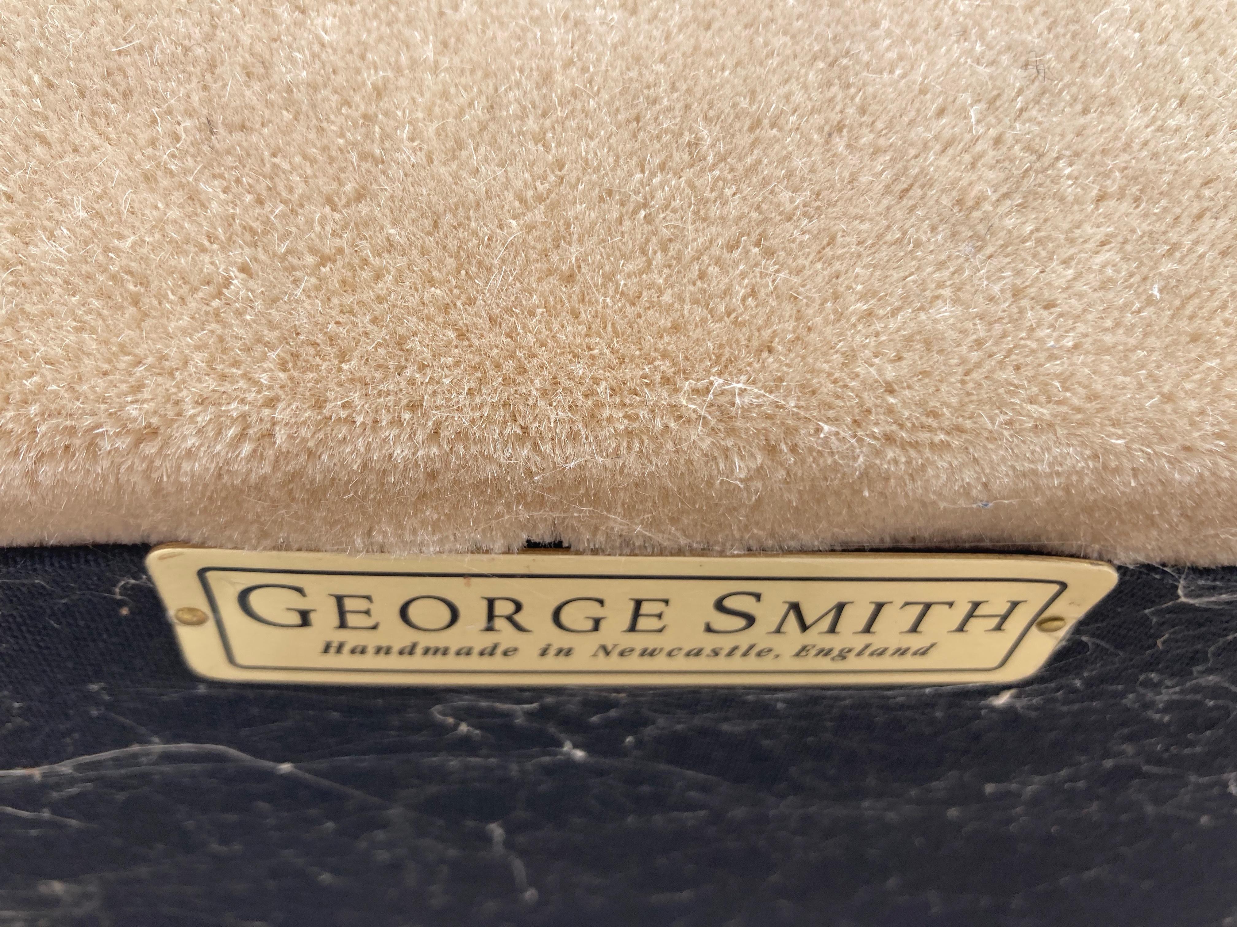 Classic George Smith Signature Scroll Arm Camel Mohair Sofa 3
