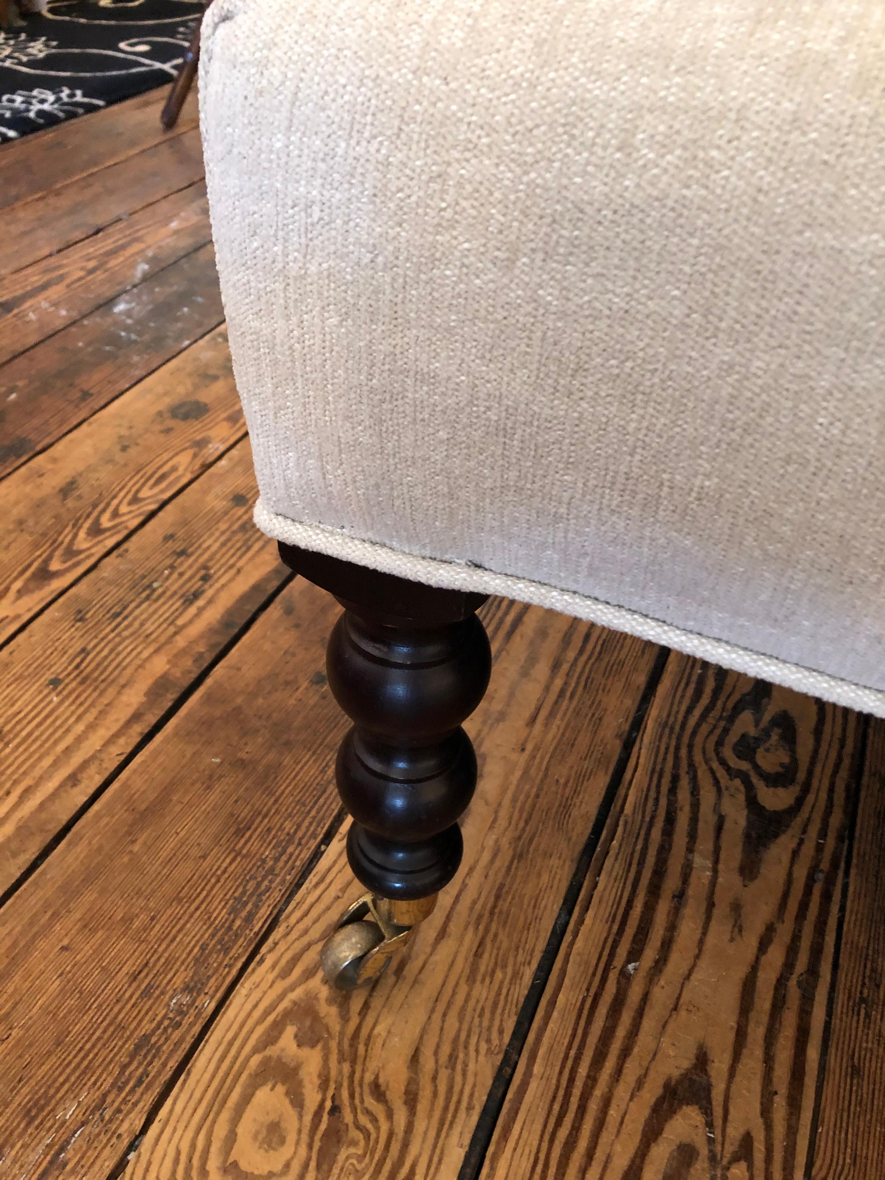 Classic George Smith Style Chenille Ottoman Coffee Table 1