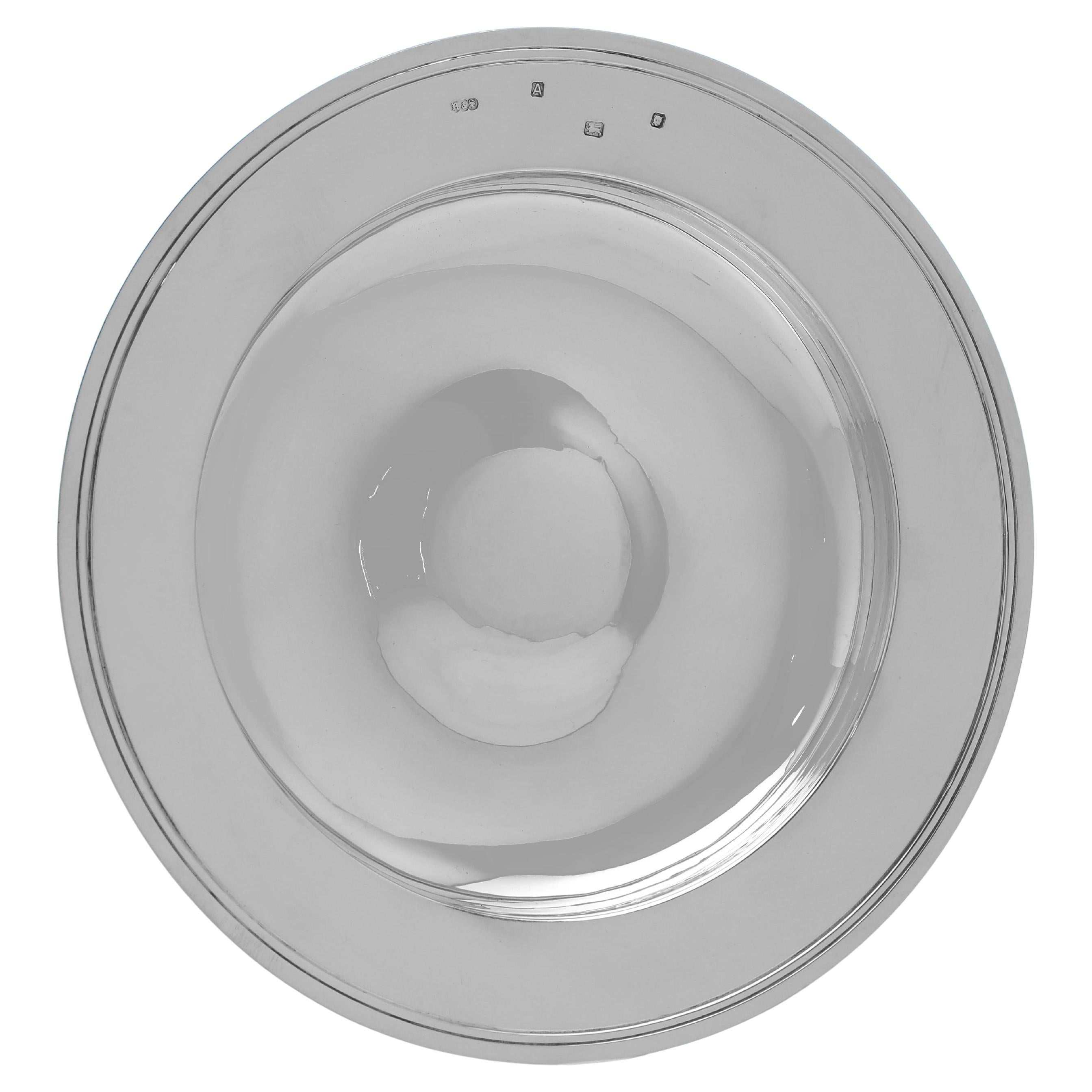 Classic George V Sterling Silver Armada Dish by Reid 
Sons, 1936 For Sale