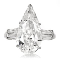 Classic GIA 6.16cts D-VS1 Diamond Pear Shape Engagement Ring