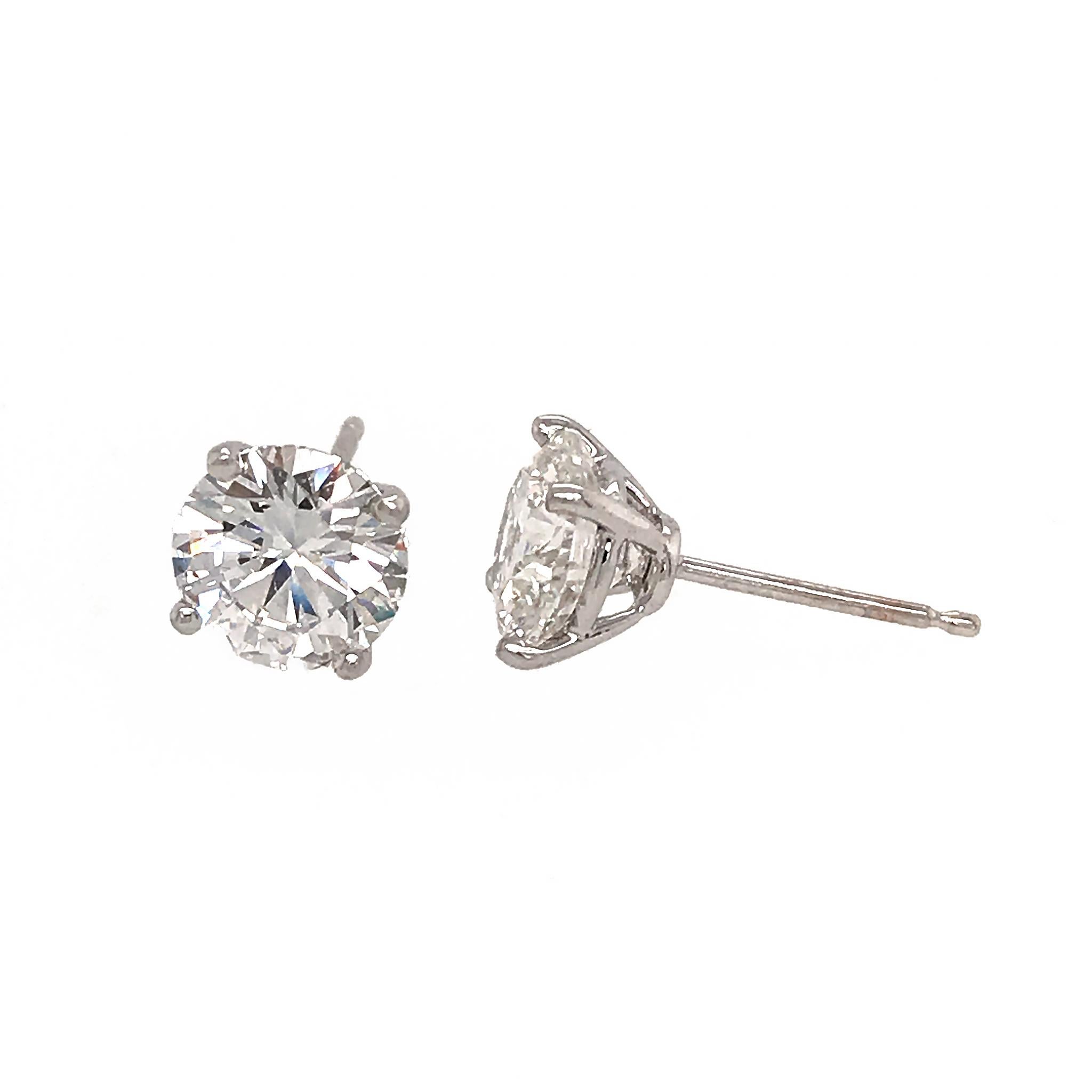 Classic GIA Certified Round Brilliant Diamond Studs Earrings 1