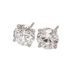 Classic GIA Certified Round Brilliant Diamond Studs Earrings