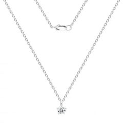 Classic GIA Diamond White 14K Gold Necklace for Her