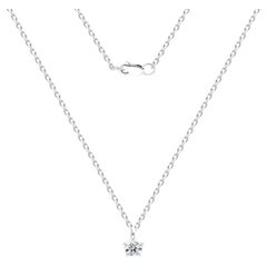 Classic GIA Diamond White 14K Gold Necklace for Her