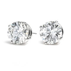 Classic GIA H-I SI 4.03 Carats Diamond Studs 18k Gold Earrings